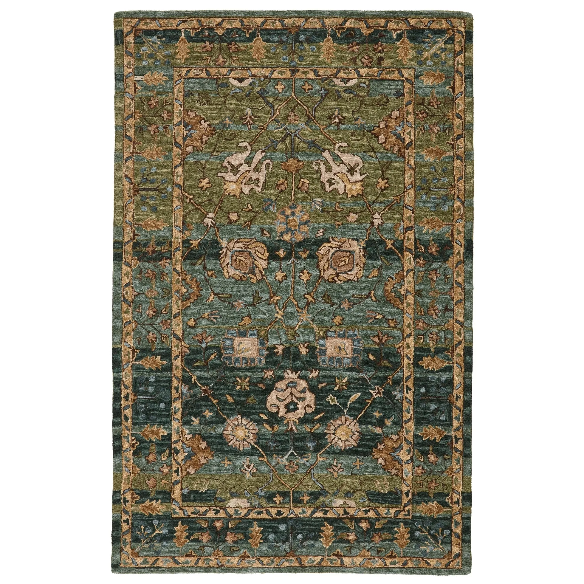 Jaipur Living Cardamom Collection Floral Medallion Wool Area Rug