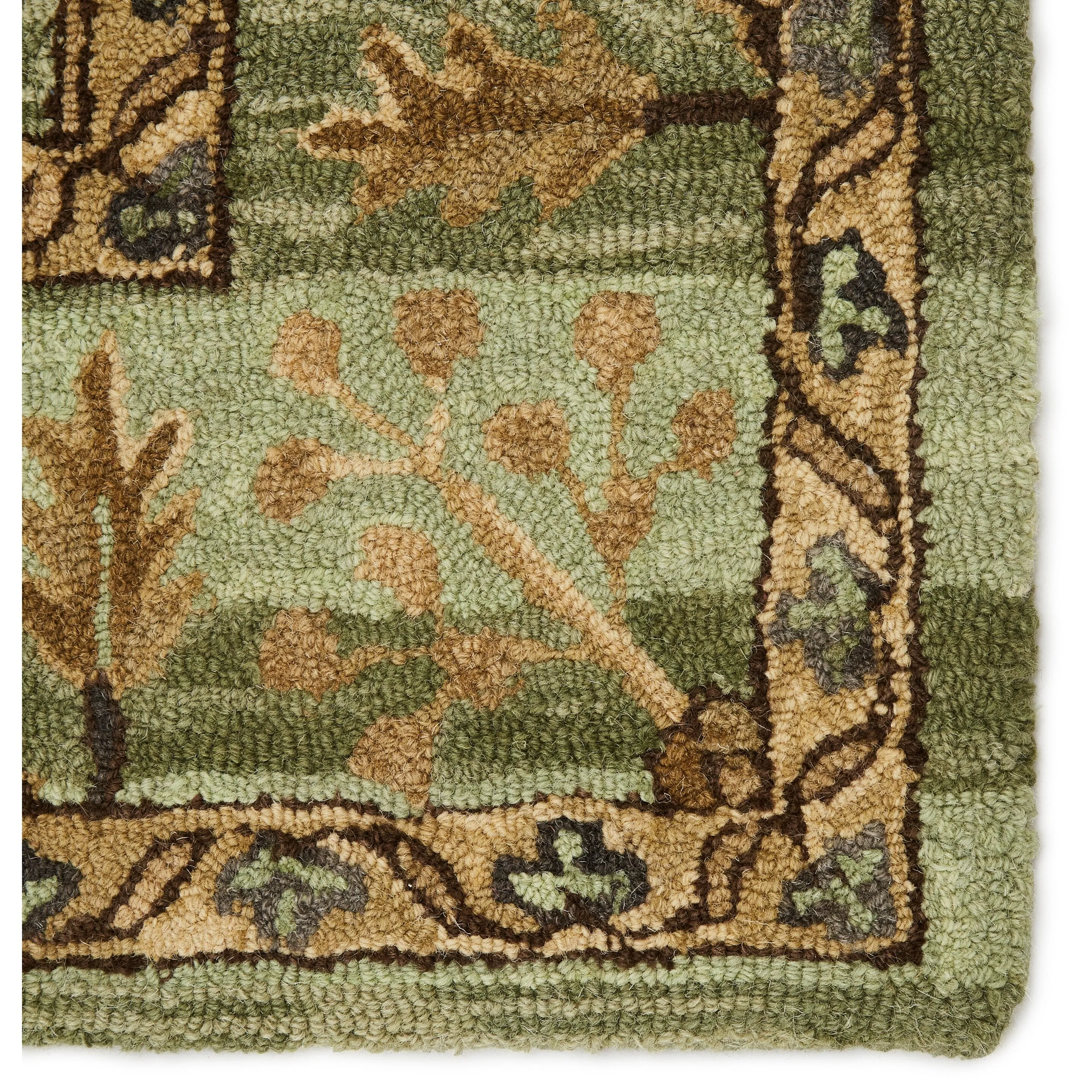Jaipur Living Cardamom Collection Floral Medallion Wool Area Rug