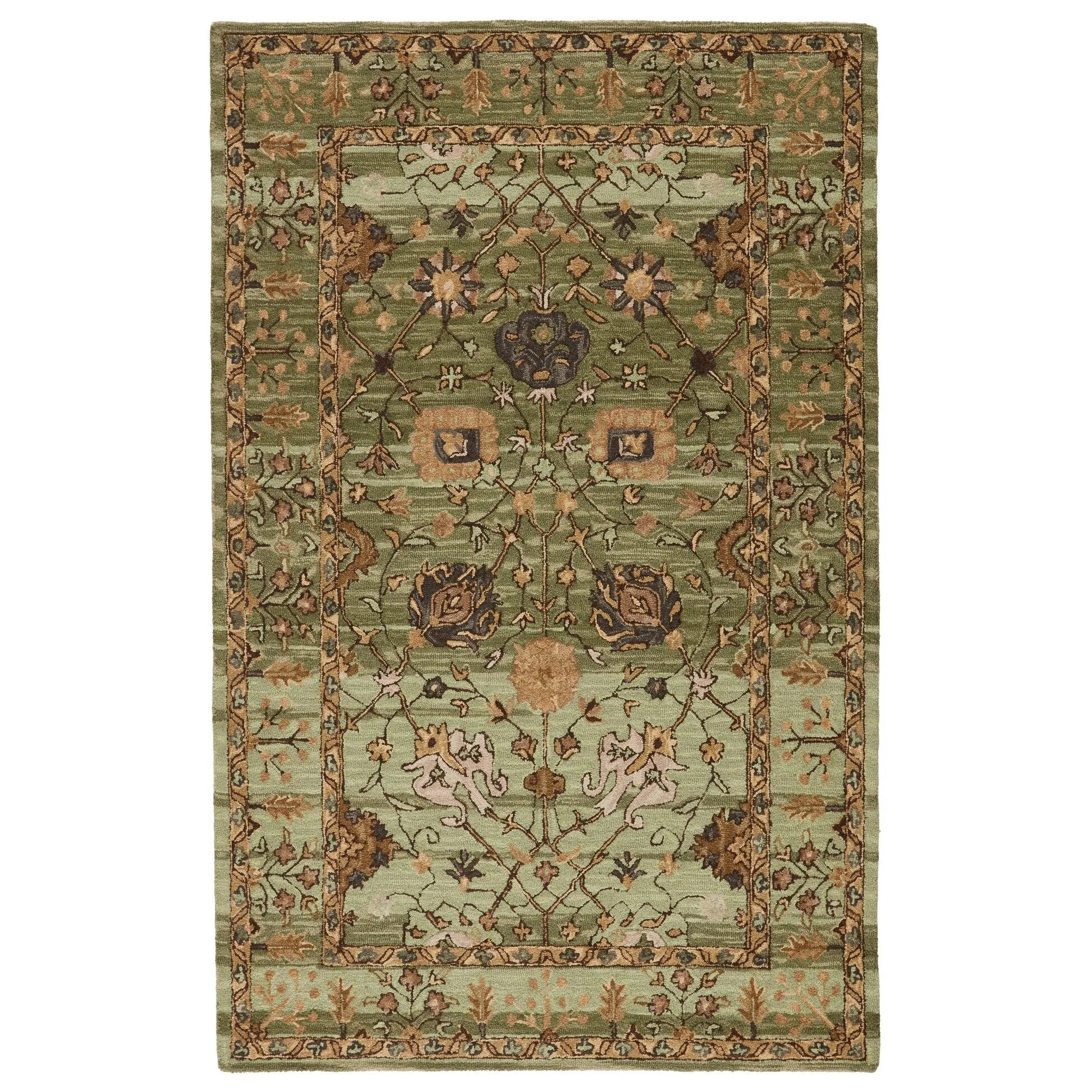 Jaipur Living Cardamom Collection Floral Medallion Wool Area Rug