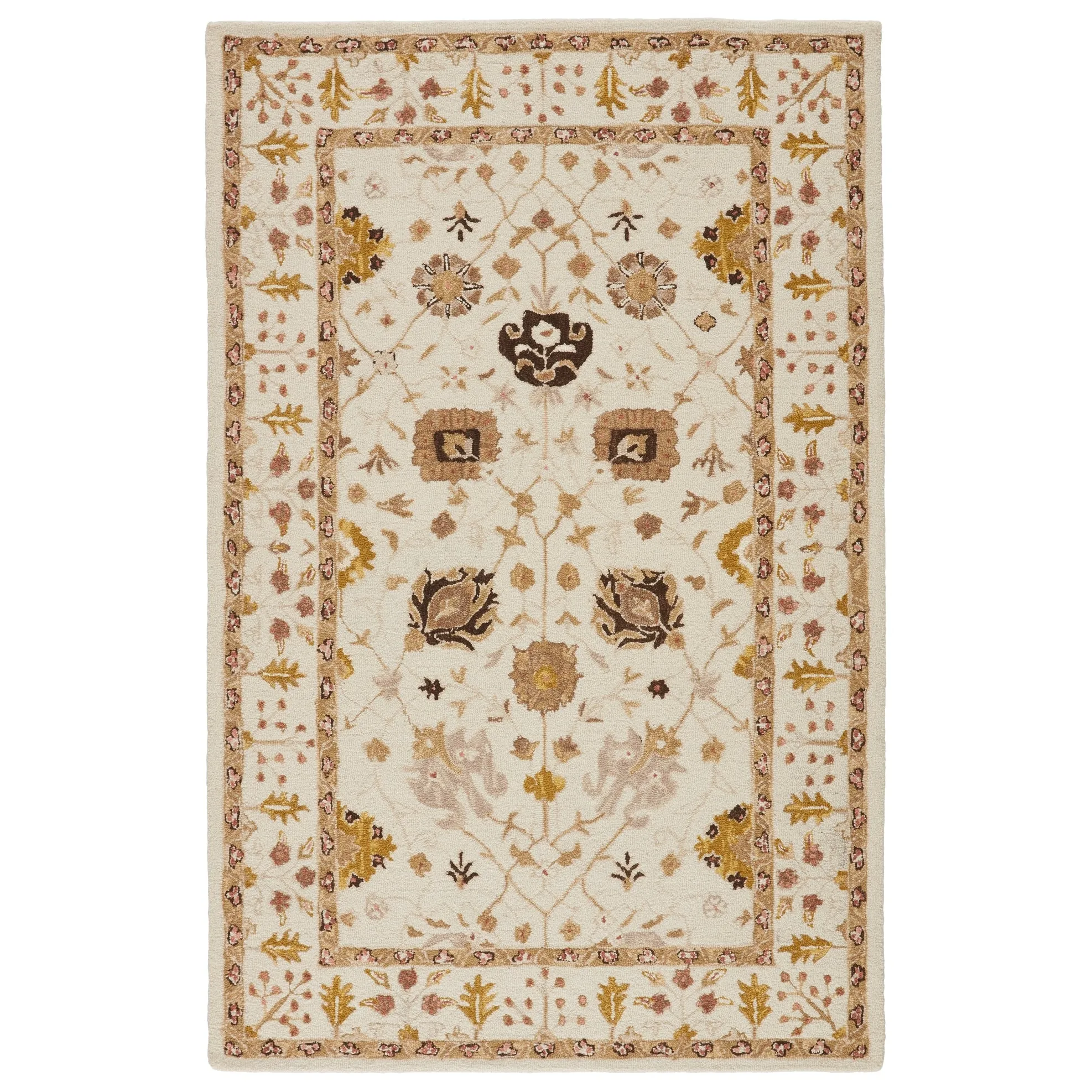 Jaipur Living Cardamom Collection Floral Medallion Wool Area Rug