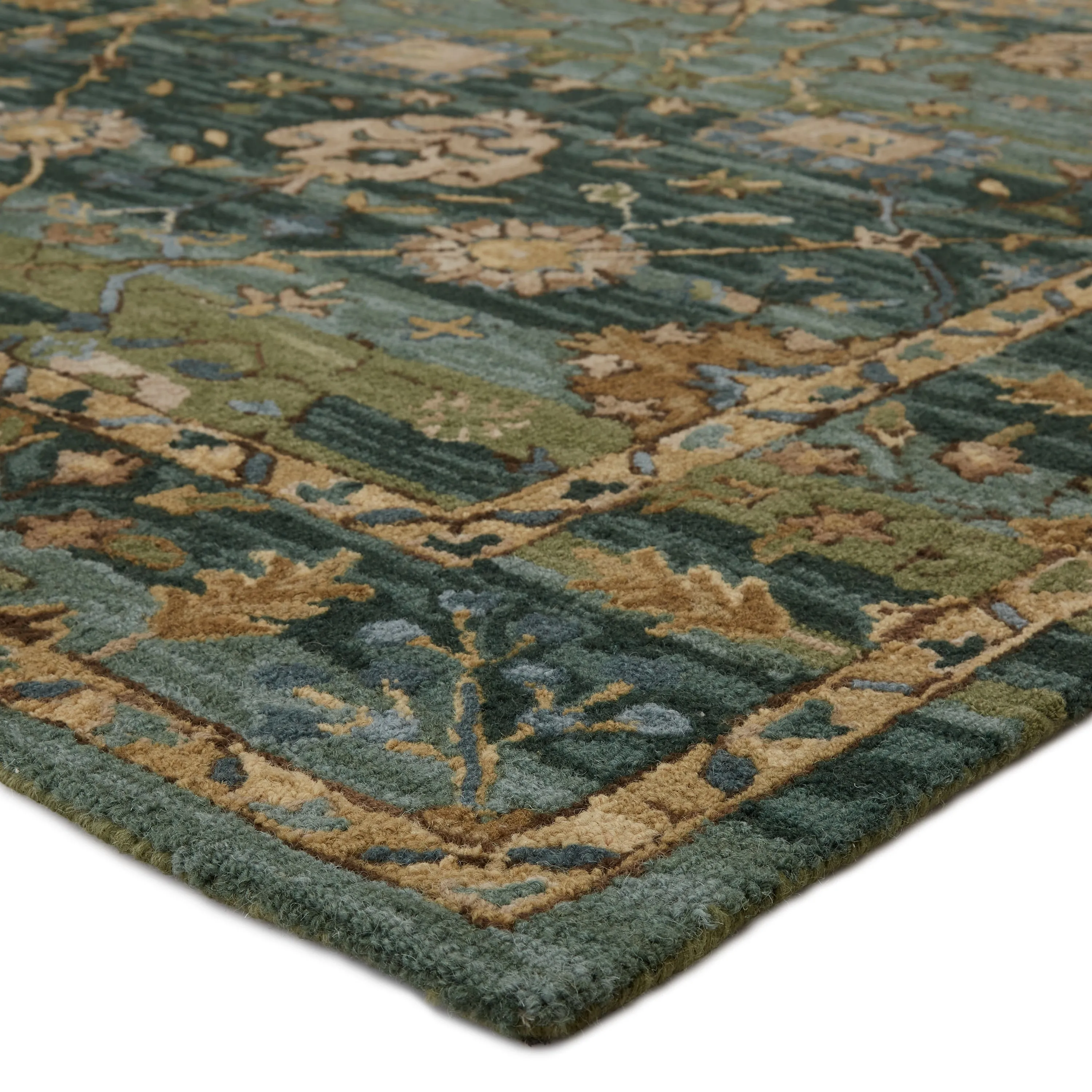 Jaipur Living Cardamom Collection Floral Medallion Wool Area Rug