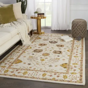 Jaipur Living Cardamom Collection Floral Medallion Wool Area Rug