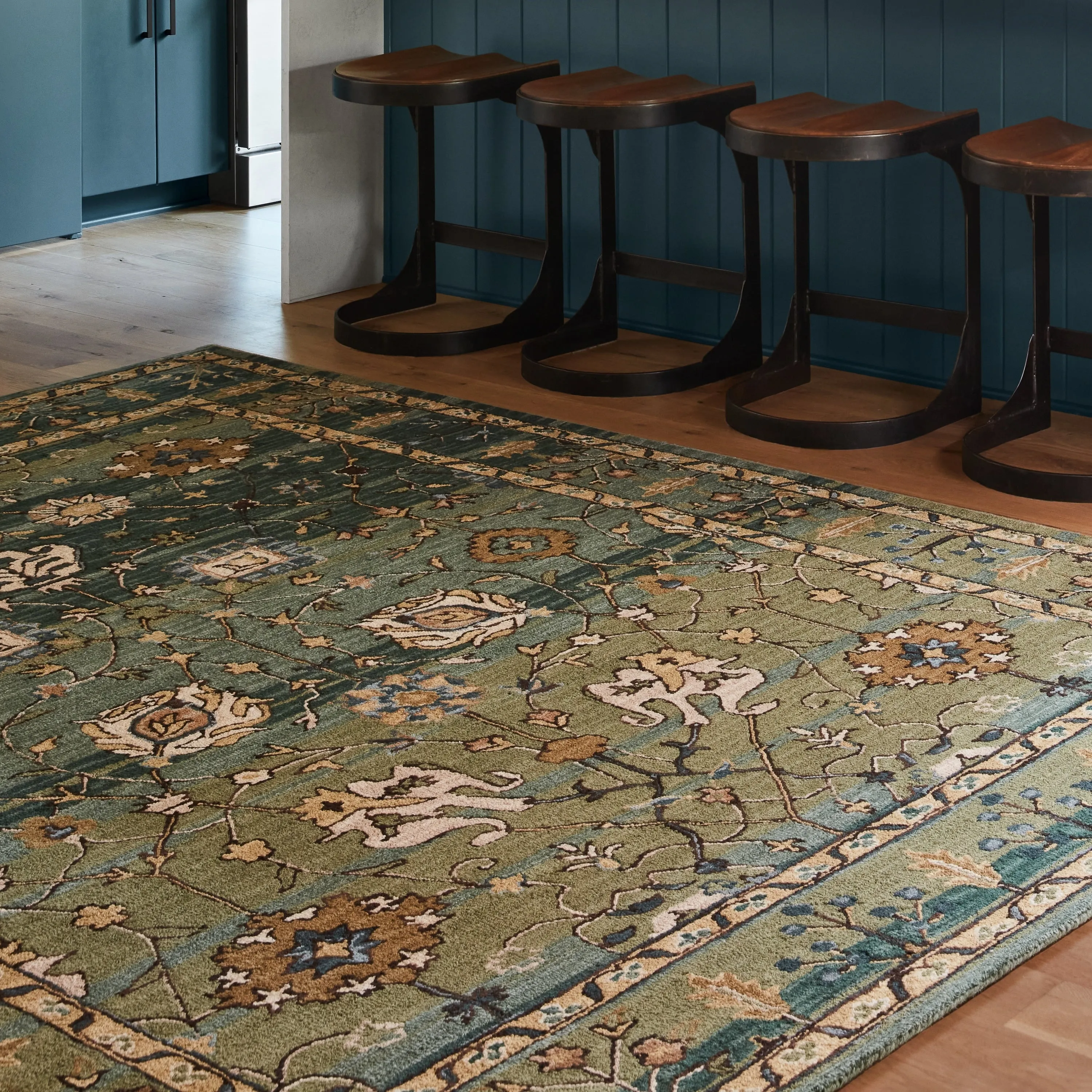 Jaipur Living Cardamom Collection Floral Medallion Wool Area Rug