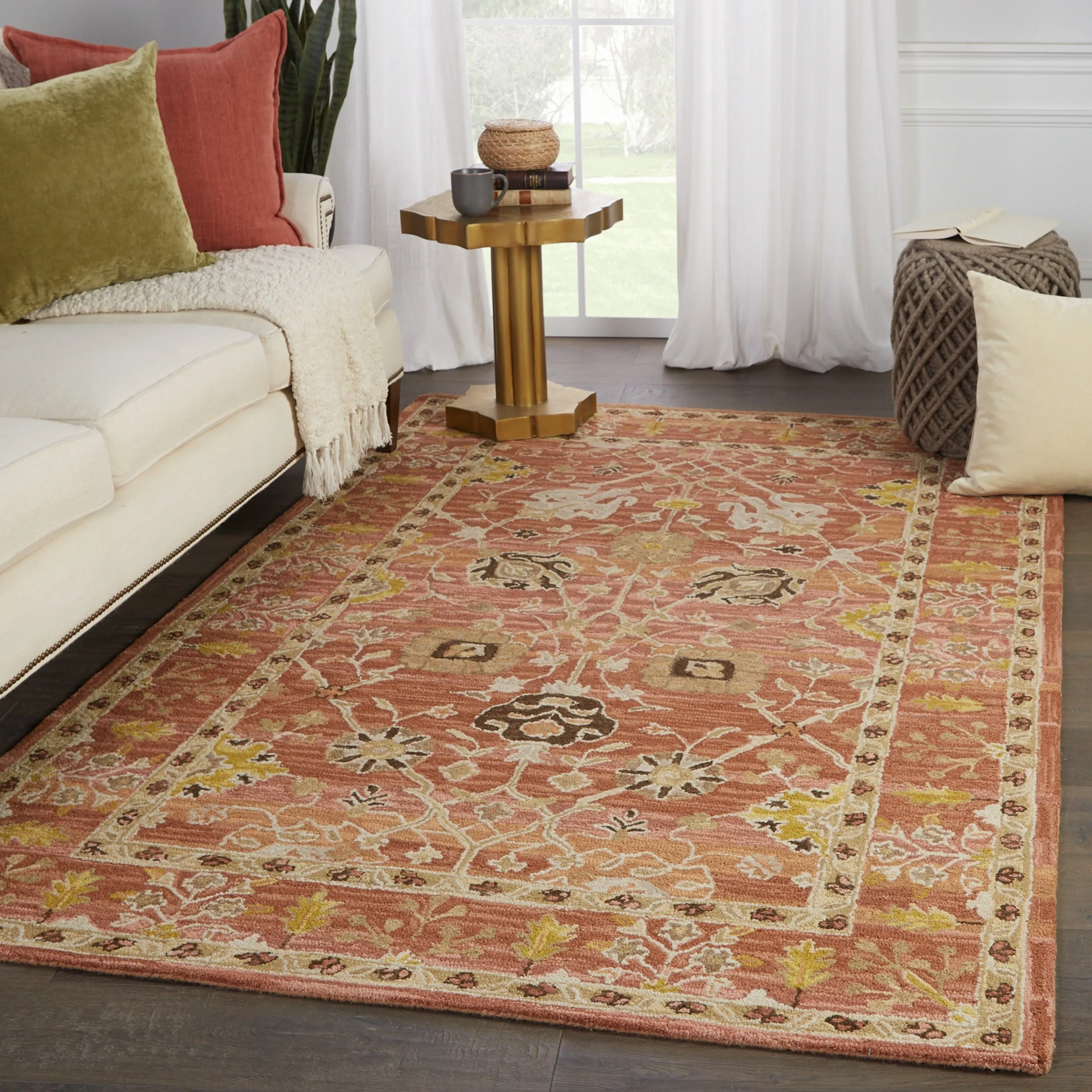 Jaipur Living Cardamom Collection Floral Medallion Wool Area Rug