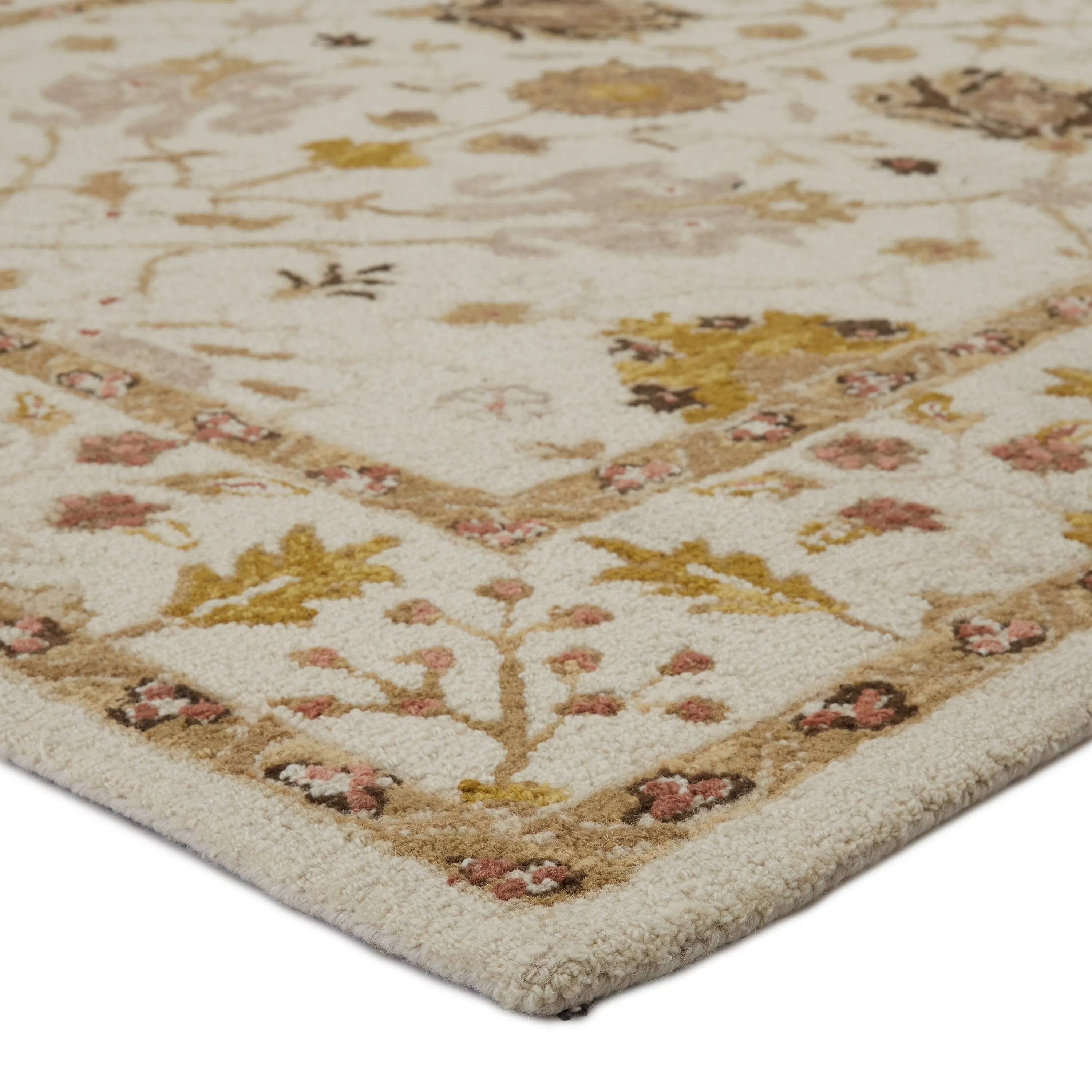 Jaipur Living Cardamom Collection Floral Medallion Wool Area Rug