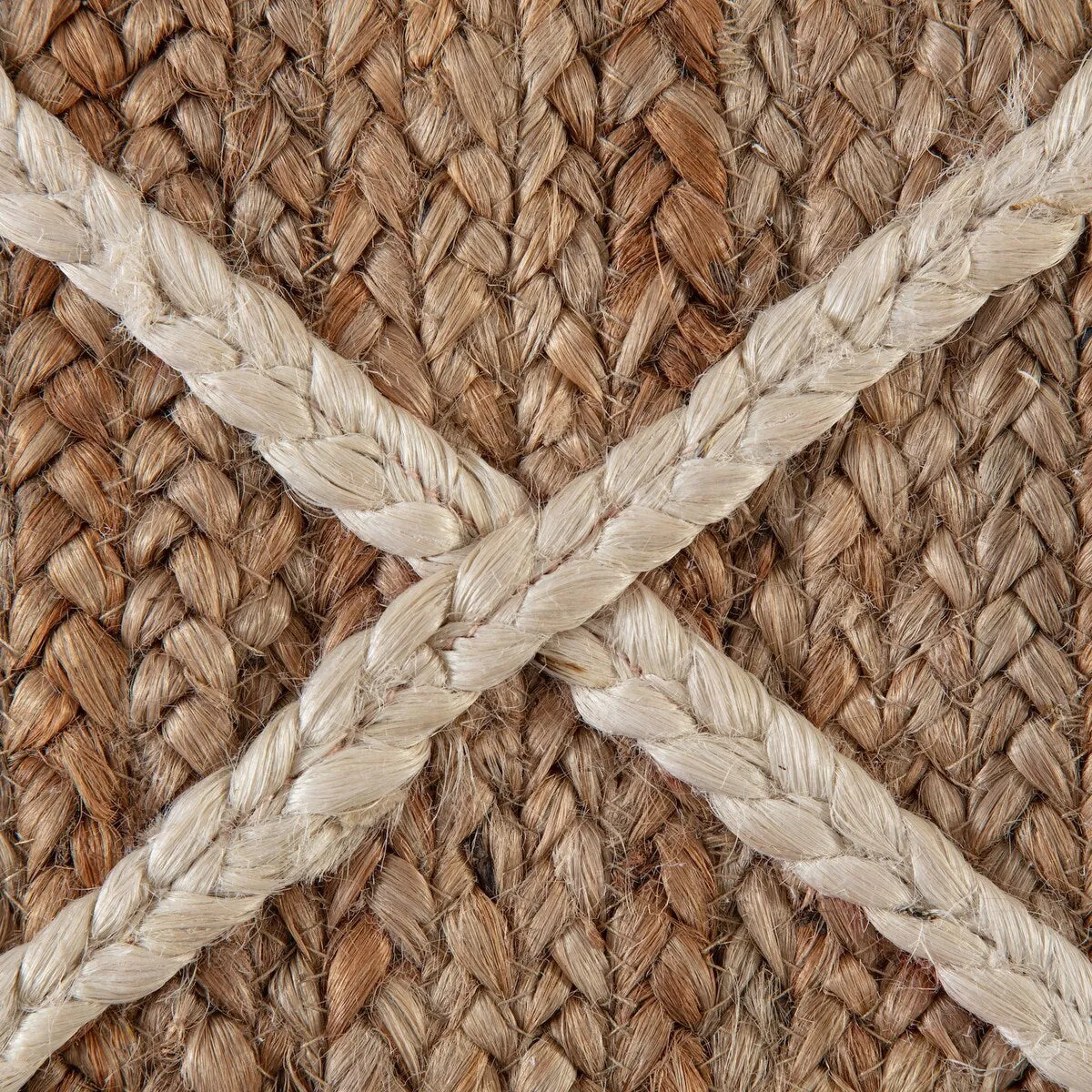 Jani Domme Natural & Ivory Diamond Braided Area Rug - Elegant and Durable Floor Covering