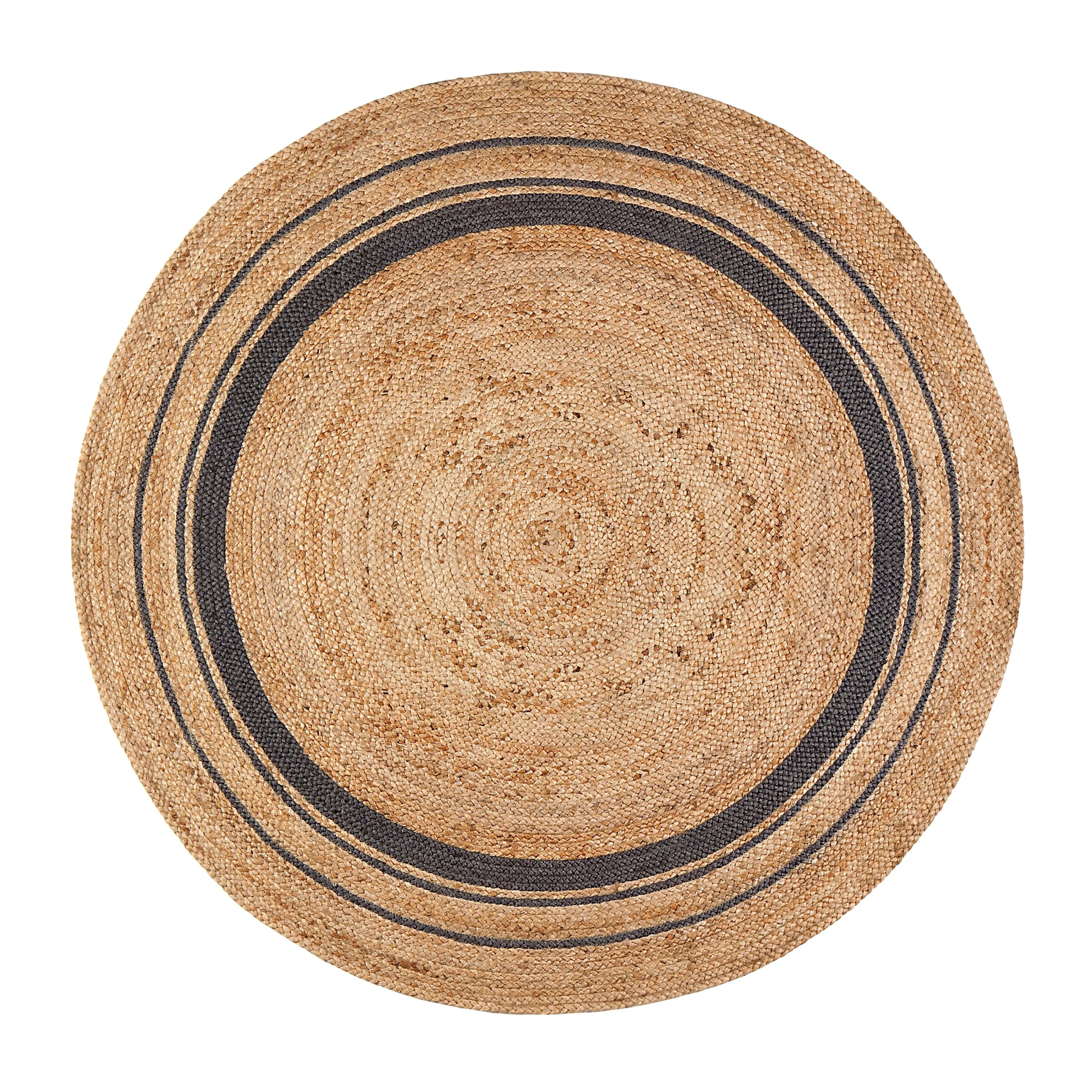 Jani Tara Grey Rings Jute Rug - Elegant and Durable Floor Covering