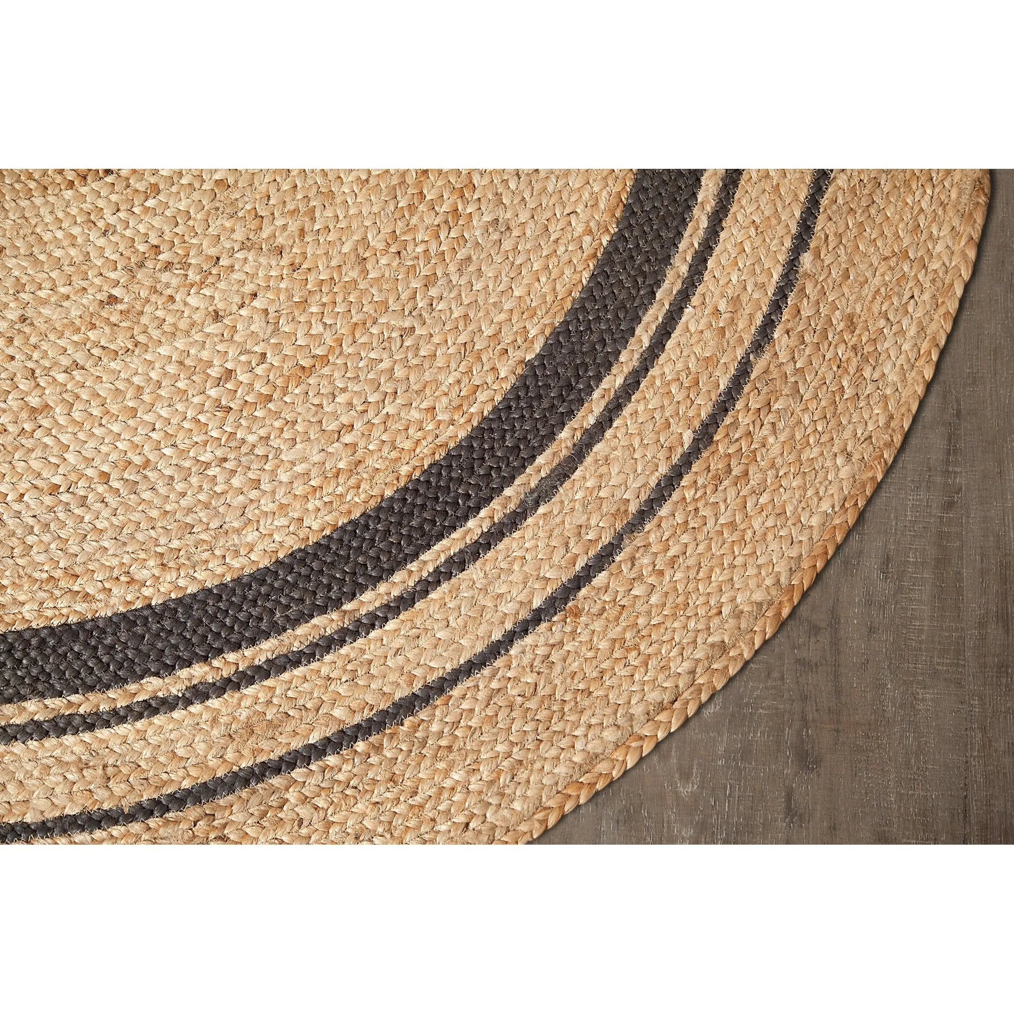 Jani Tara Grey Rings Jute Rug - Elegant and Durable Floor Covering