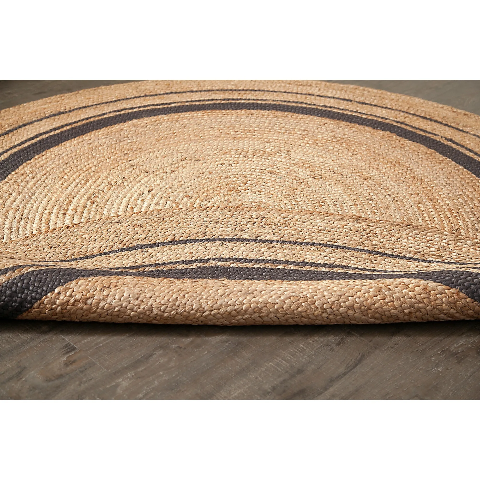 Jani Tara Grey Rings Jute Rug - Elegant and Durable Floor Covering