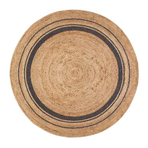 Jani Tara Grey Rings Jute Rug - Elegant and Durable Floor Covering