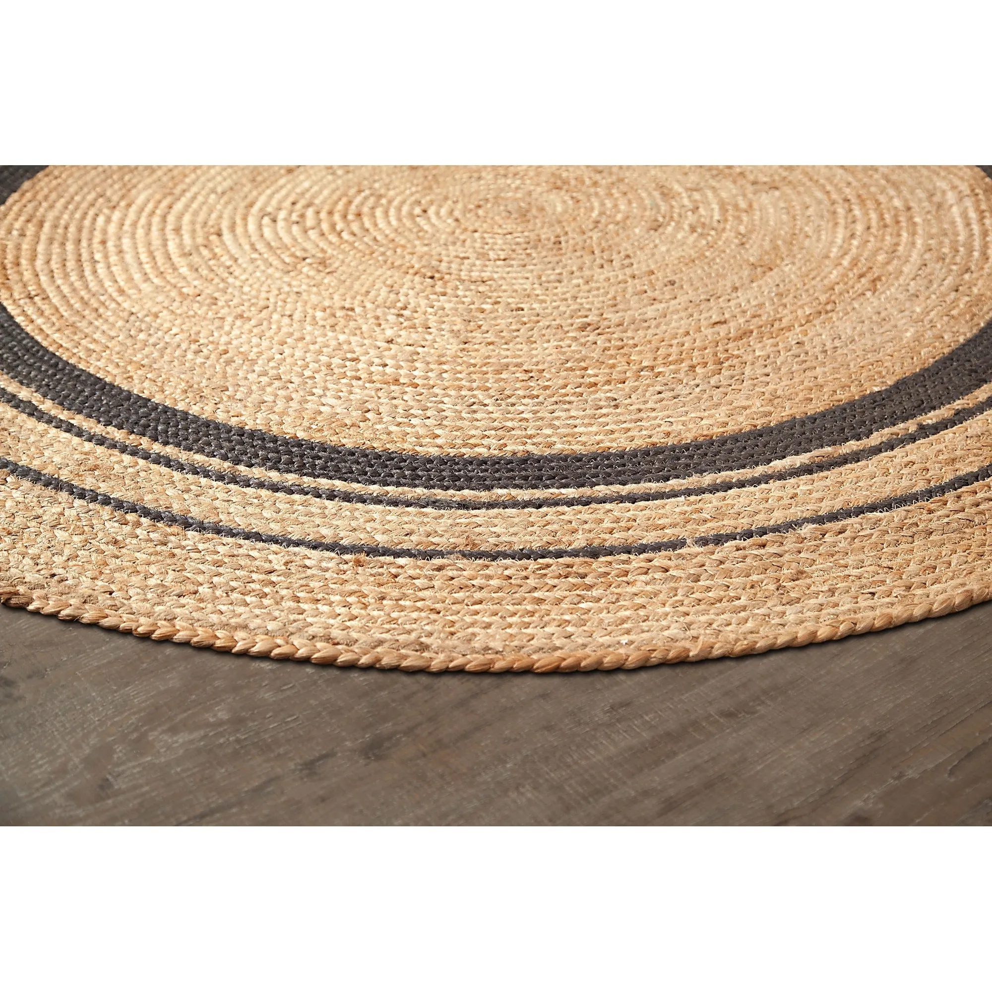 Jani Tara Grey Rings Jute Rug - Elegant and Durable Floor Covering