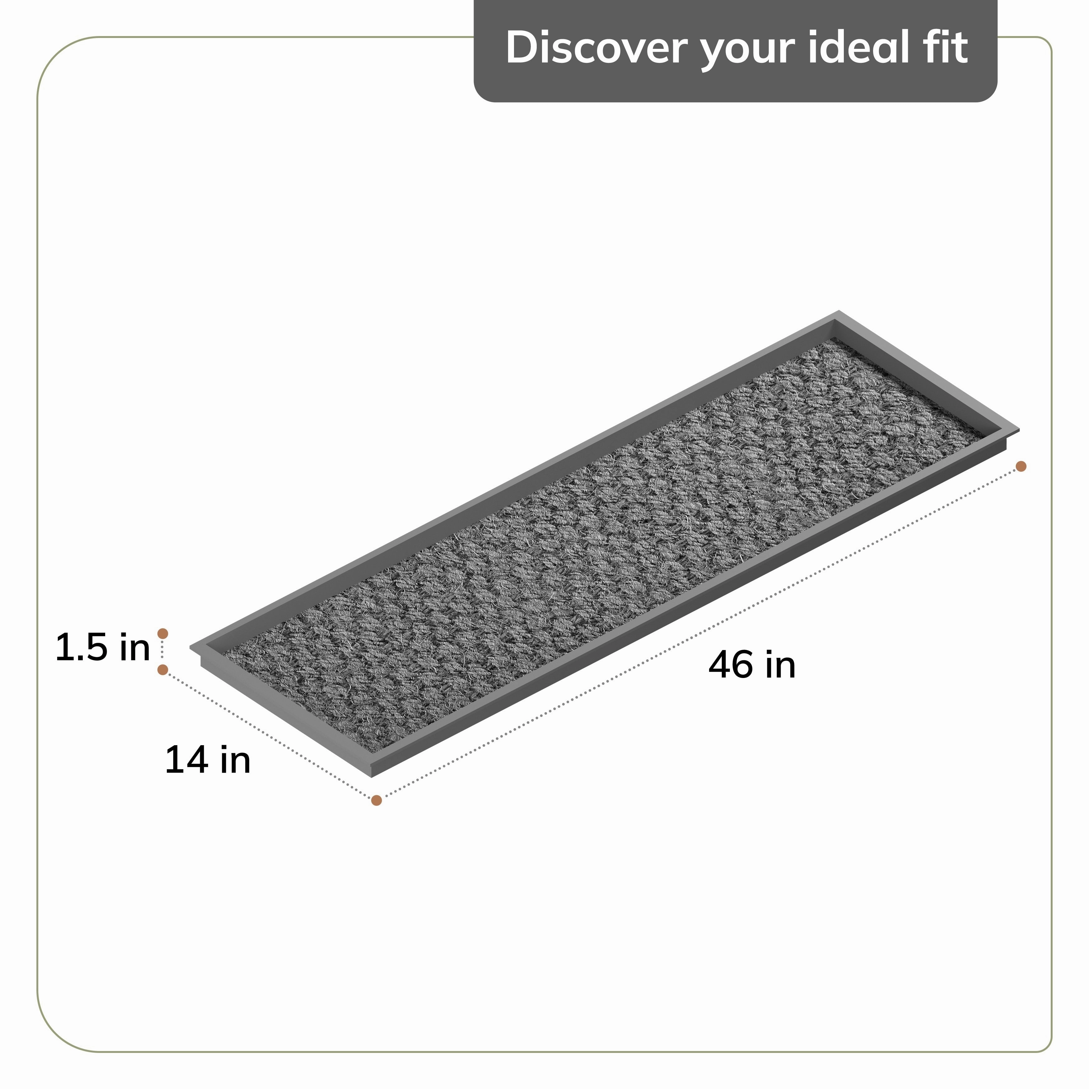Jani Natural & Recycled Rubber Boot Tray with Tan & Black Chevron Coir Insert