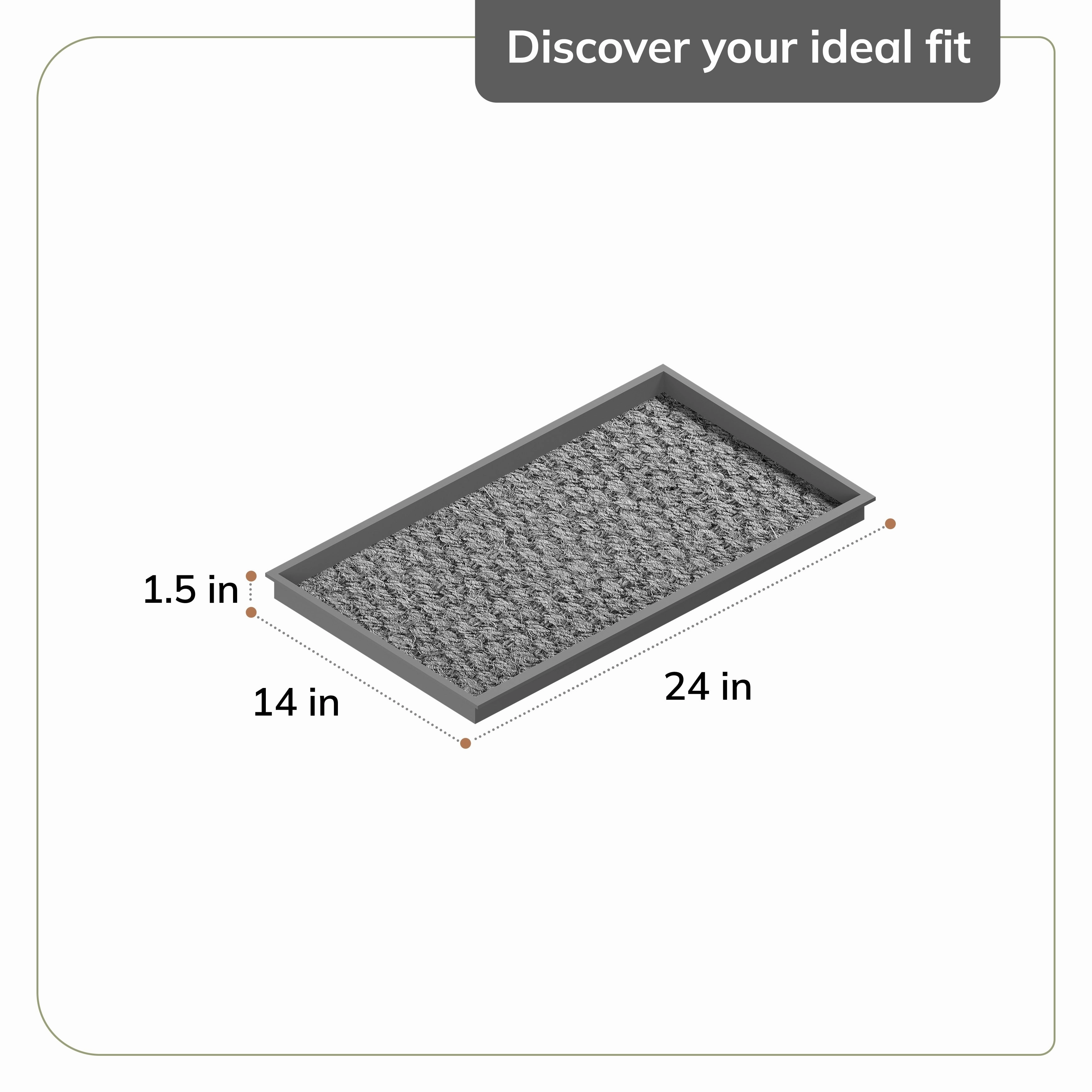 Jani Natural & Recycled Rubber Boot Tray with Tan & Black Chevron Coir Insert