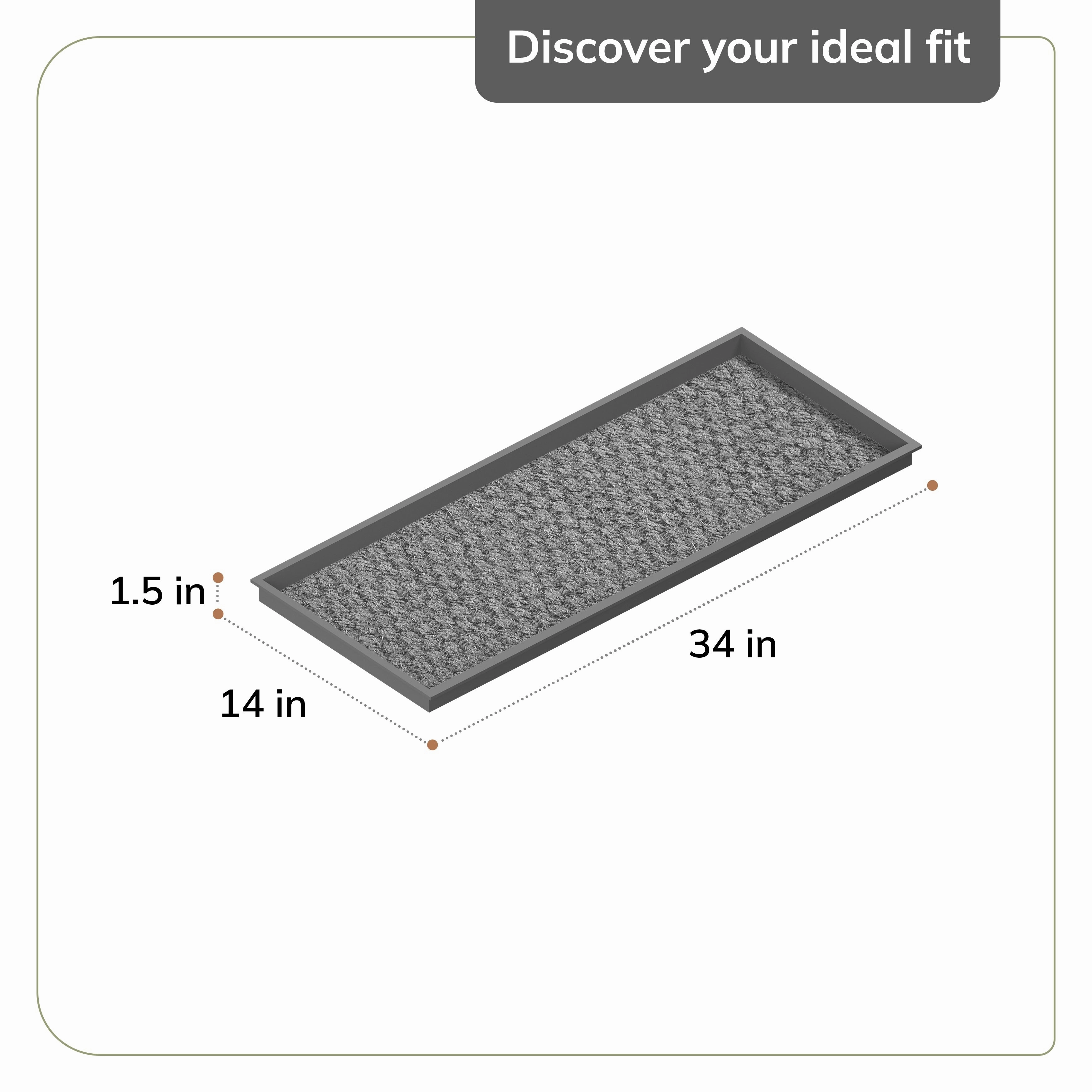 Jani Natural & Recycled Rubber Boot Tray with Tan & Black Chevron Coir Insert