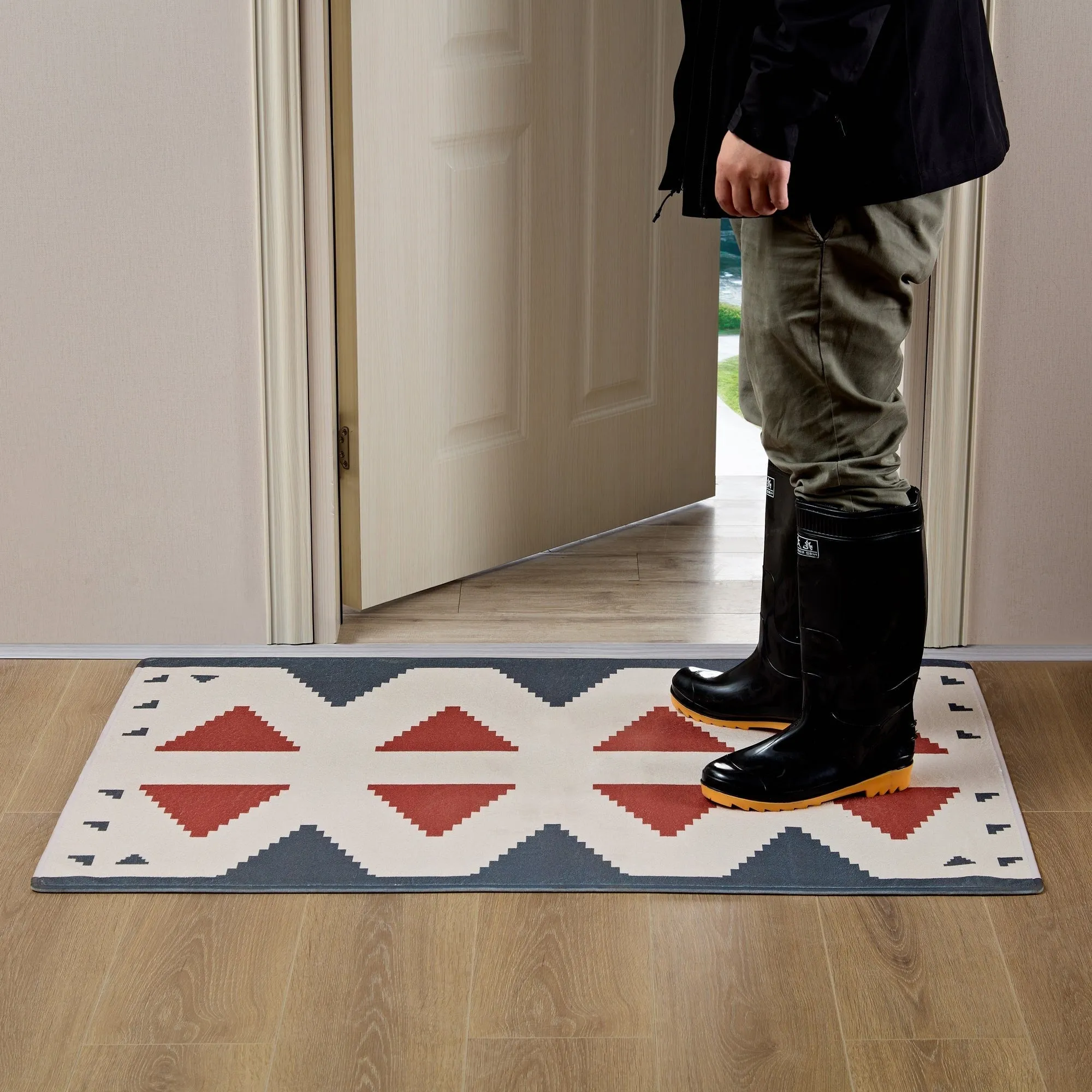 Javlergo Door Mat. Washable Indoor Outdoor Floor Doormat. 47.2 x 31.5/28.7 x 16.9
