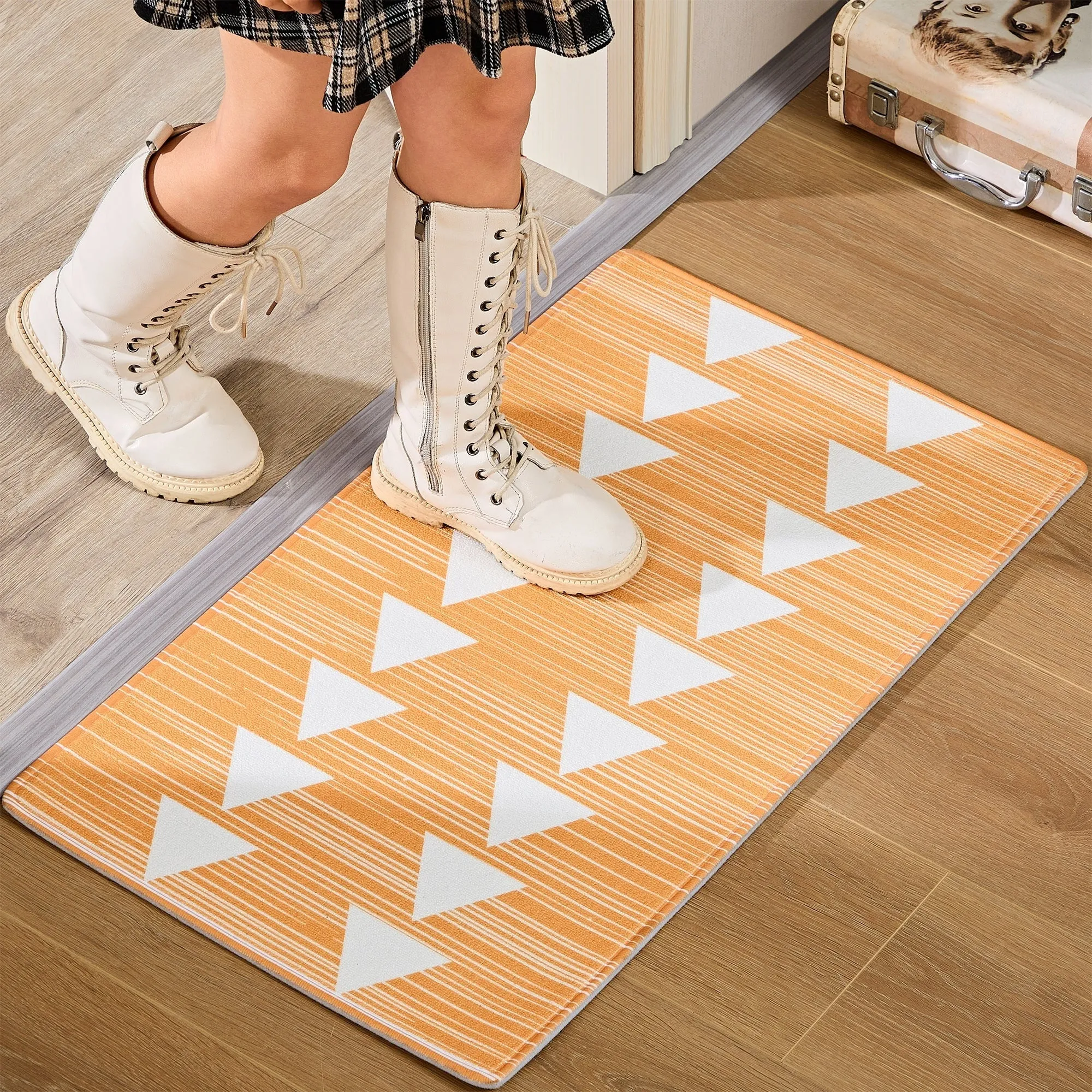 Javlergo Door Mat. Washable Indoor Outdoor Floor Doormat. 47.2 x 31.5/28.7 x 16.9