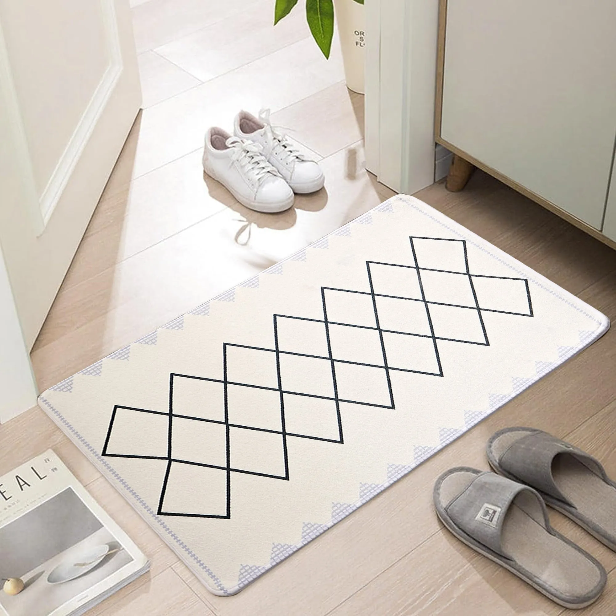 Javlergo Door Mat. Washable Indoor Outdoor Floor Doormat. 47.2 x 31.5/28.7 x 16.9