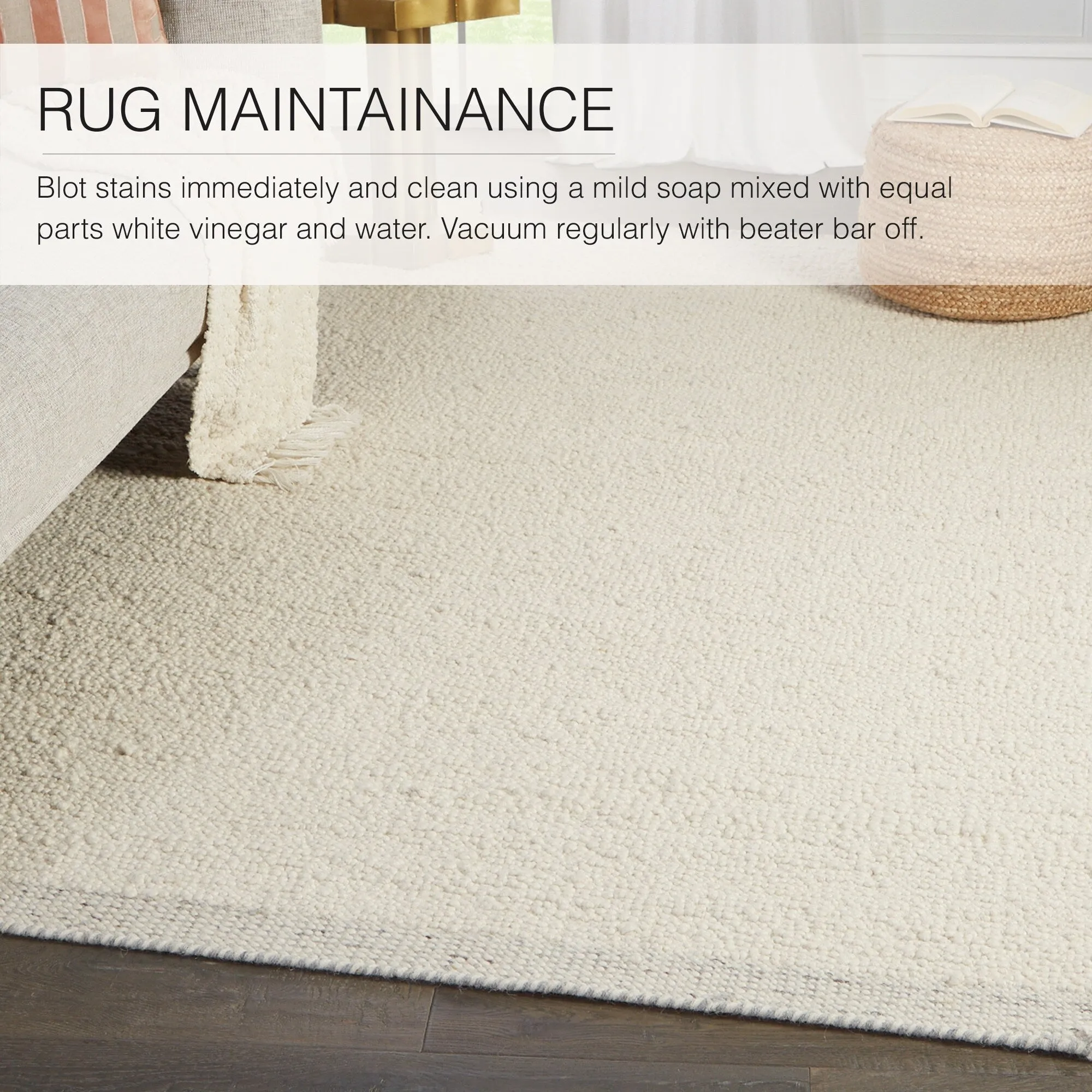 Jayda Handmade Solid Cream/ Light Gray Area Rug