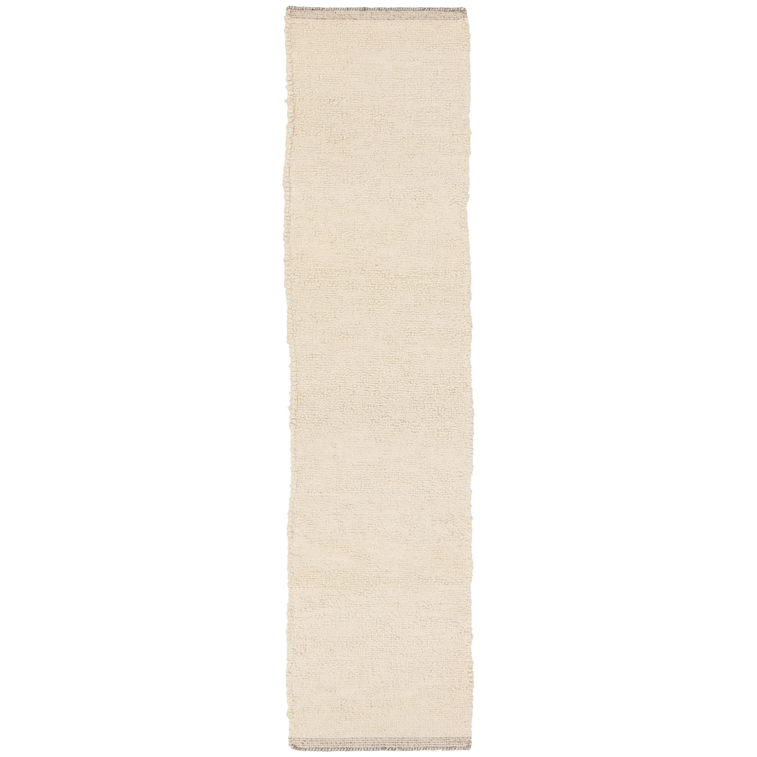 Jayda Handmade Solid Cream/ Light Gray Area Rug
