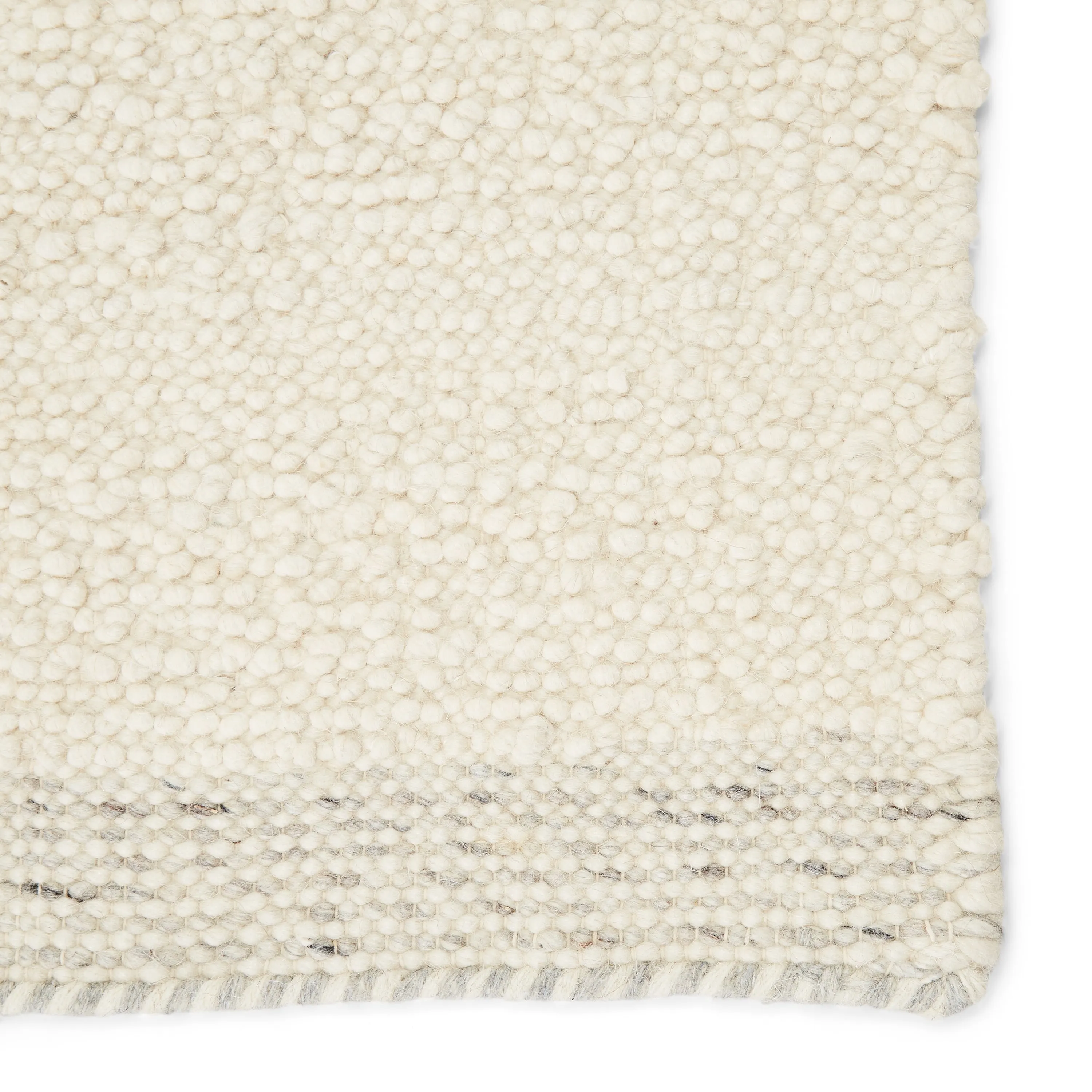 Jayda Handmade Solid Cream/ Light Gray Area Rug
