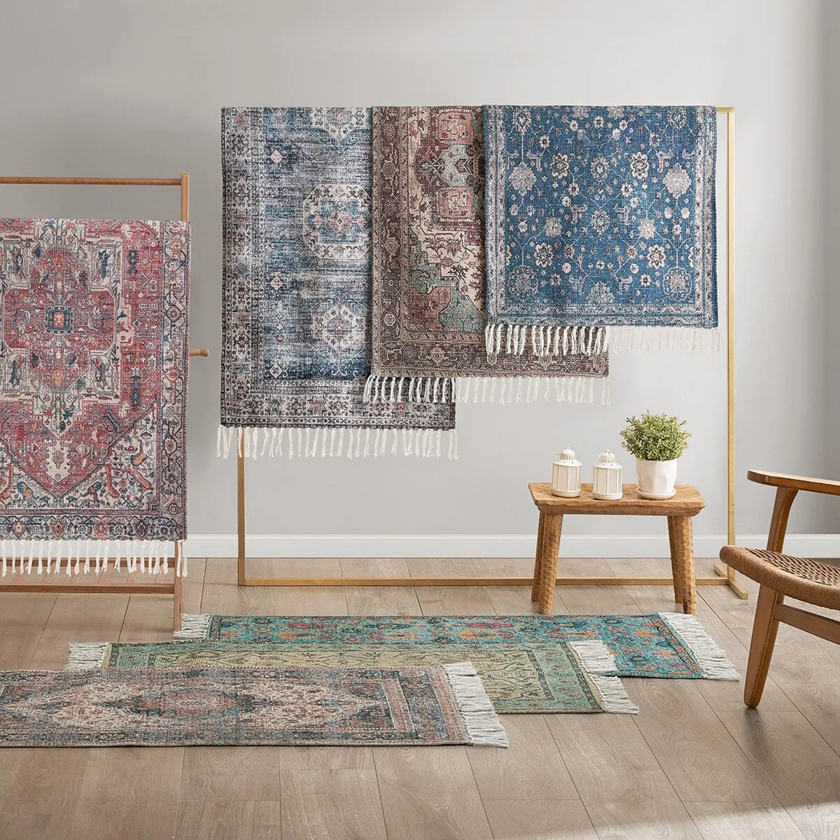 Jessica Simpson Machine Washable. Slip Resistant Accent and Runner Rugs with Fringe