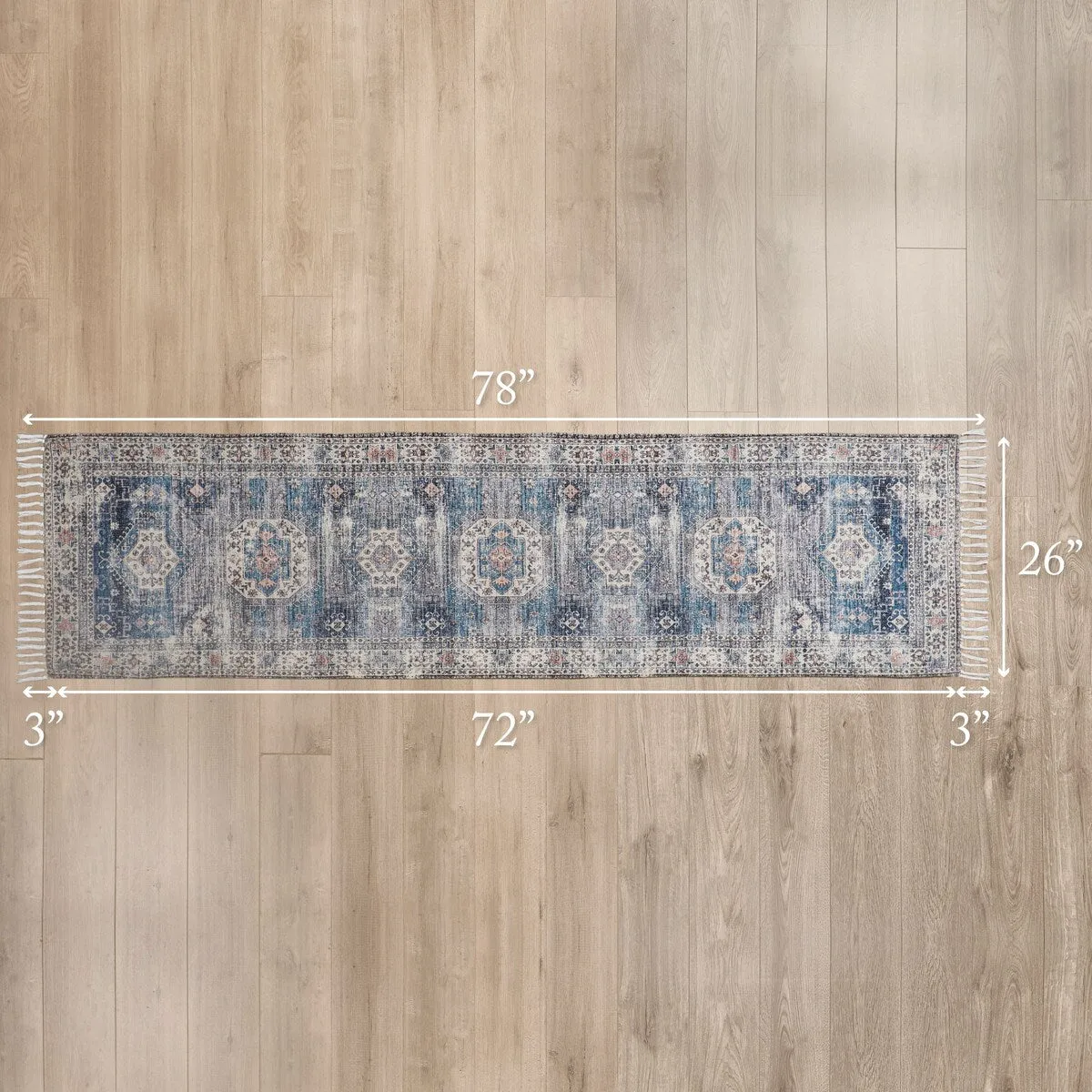 Jessica Simpson Machine Washable. Slip Resistant Accent and Runner Rugs with Fringe