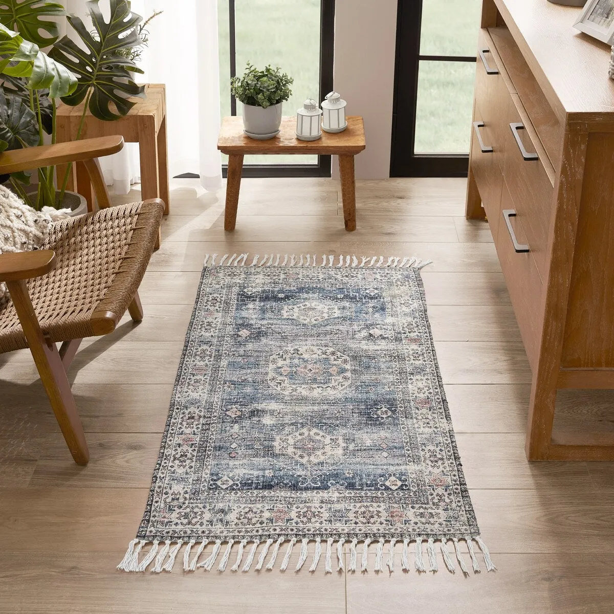 Jessica Simpson Machine Washable. Slip Resistant Accent and Runner Rugs with Fringe