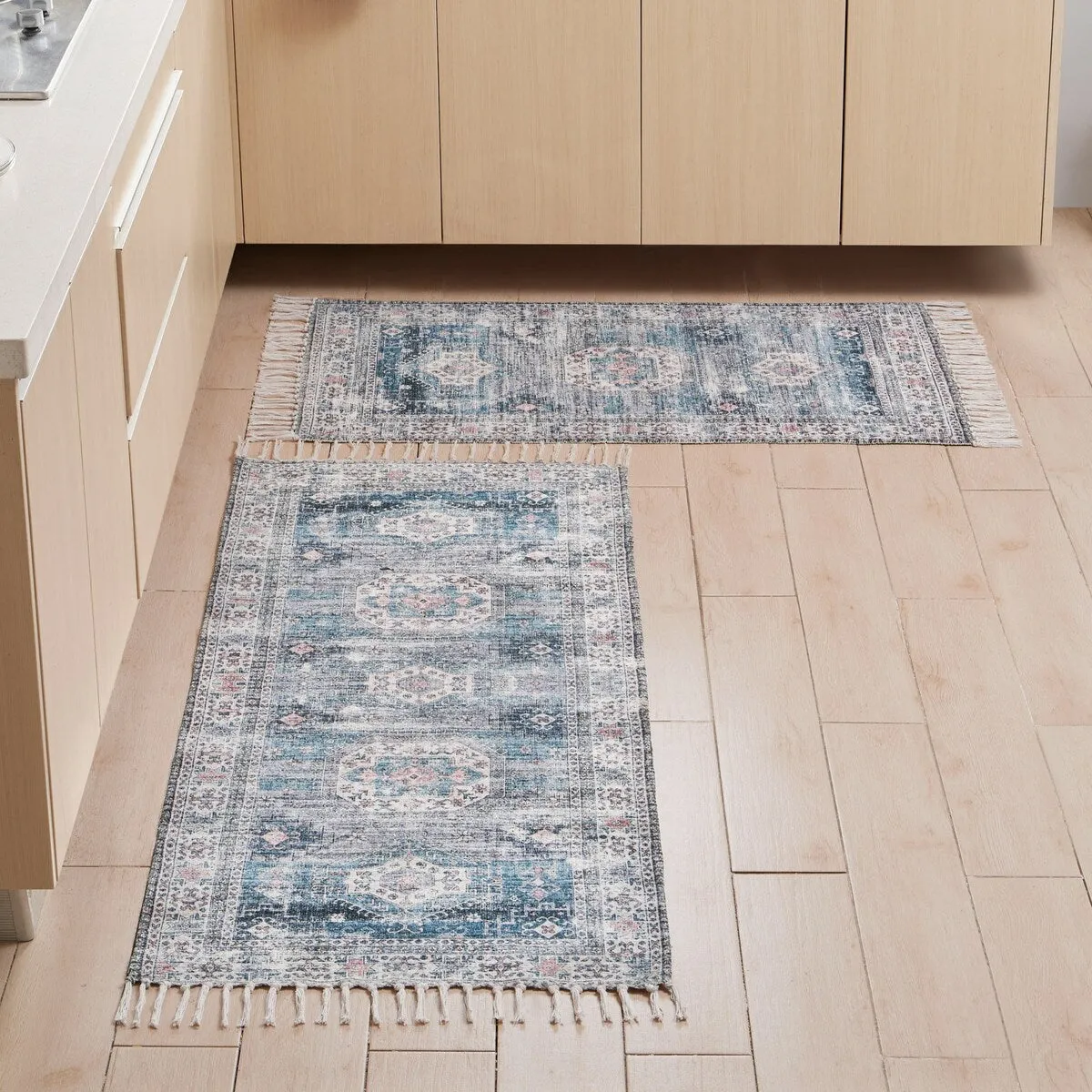 Jessica Simpson Machine Washable. Slip Resistant Accent and Runner Rugs with Fringe
