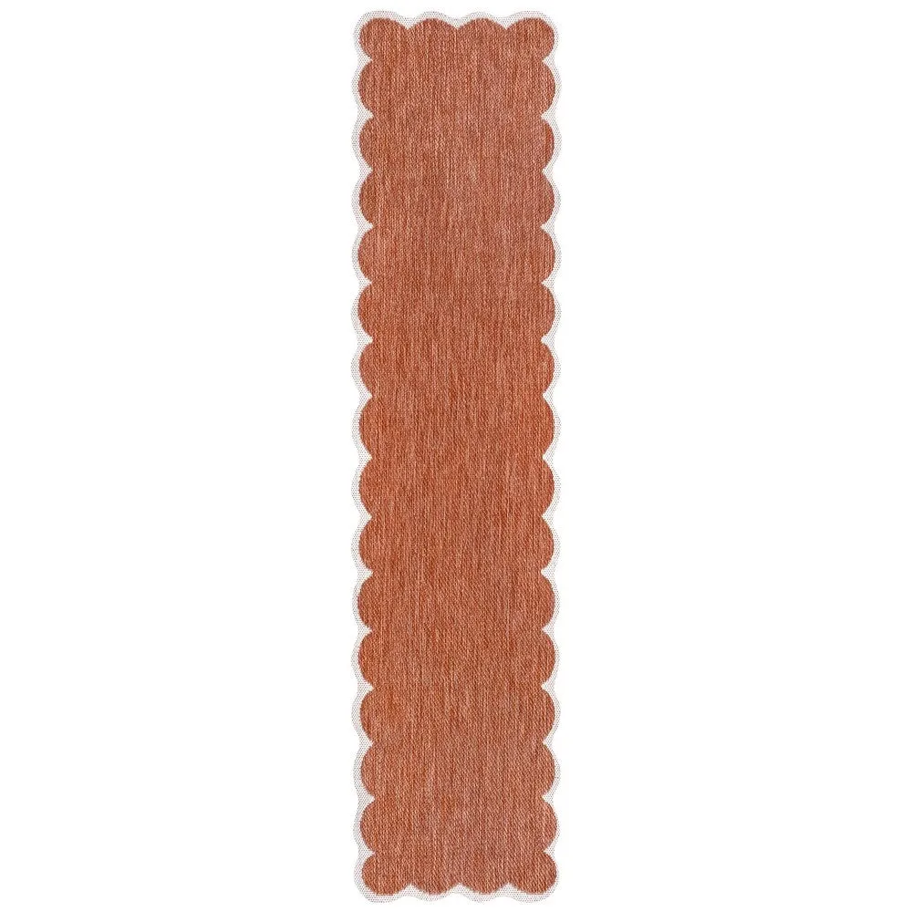 JONATHAN Y Alice Classic Cottage Two-Tone Scalloped Indoor/Outdoor Shaped Area Rug
