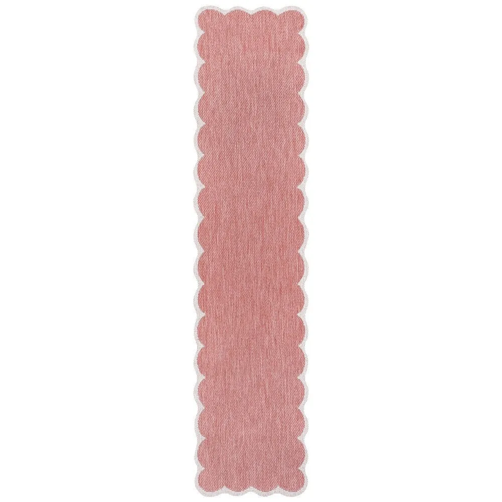 JONATHAN Y Alice Classic Cottage Two-Tone Scalloped Indoor/Outdoor Shaped Area Rug