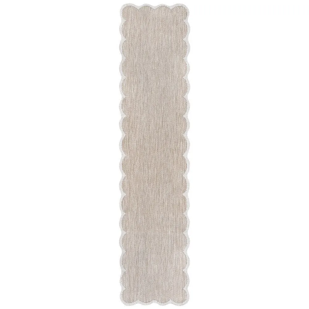JONATHAN Y Alice Classic Cottage Two-Tone Scalloped Indoor/Outdoor Shaped Area Rug