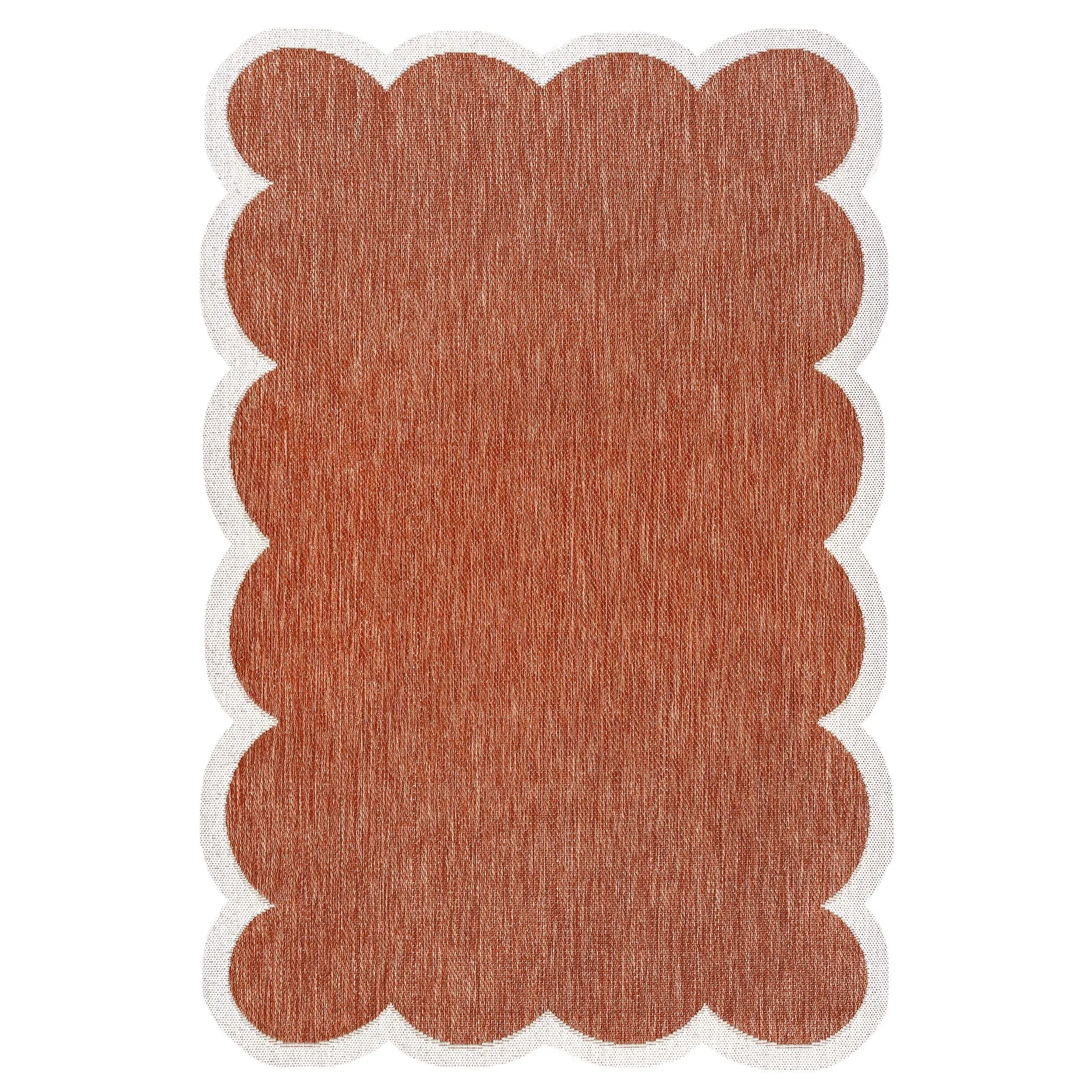 JONATHAN Y Alice Classic Cottage Two-Tone Scalloped Indoor/Outdoor Shaped Area Rug