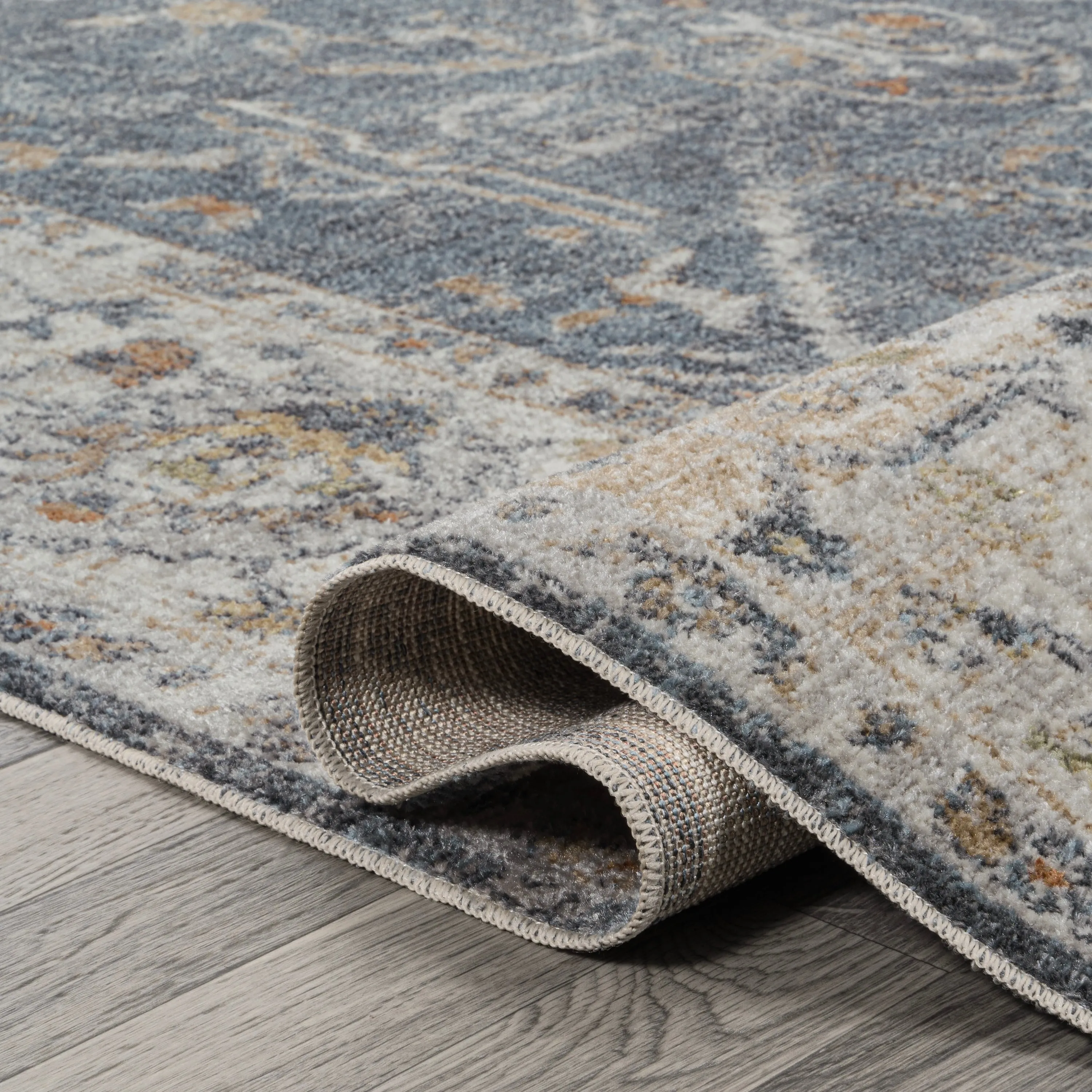 JONATHAN Y Amoeba Rustic Border Low-Pile Machine-Washable Area Rug