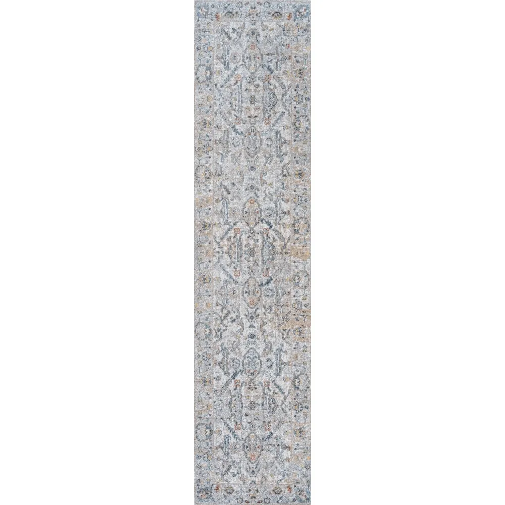 JONATHAN Y Amoeba Rustic Border Low-Pile Machine-Washable Area Rug