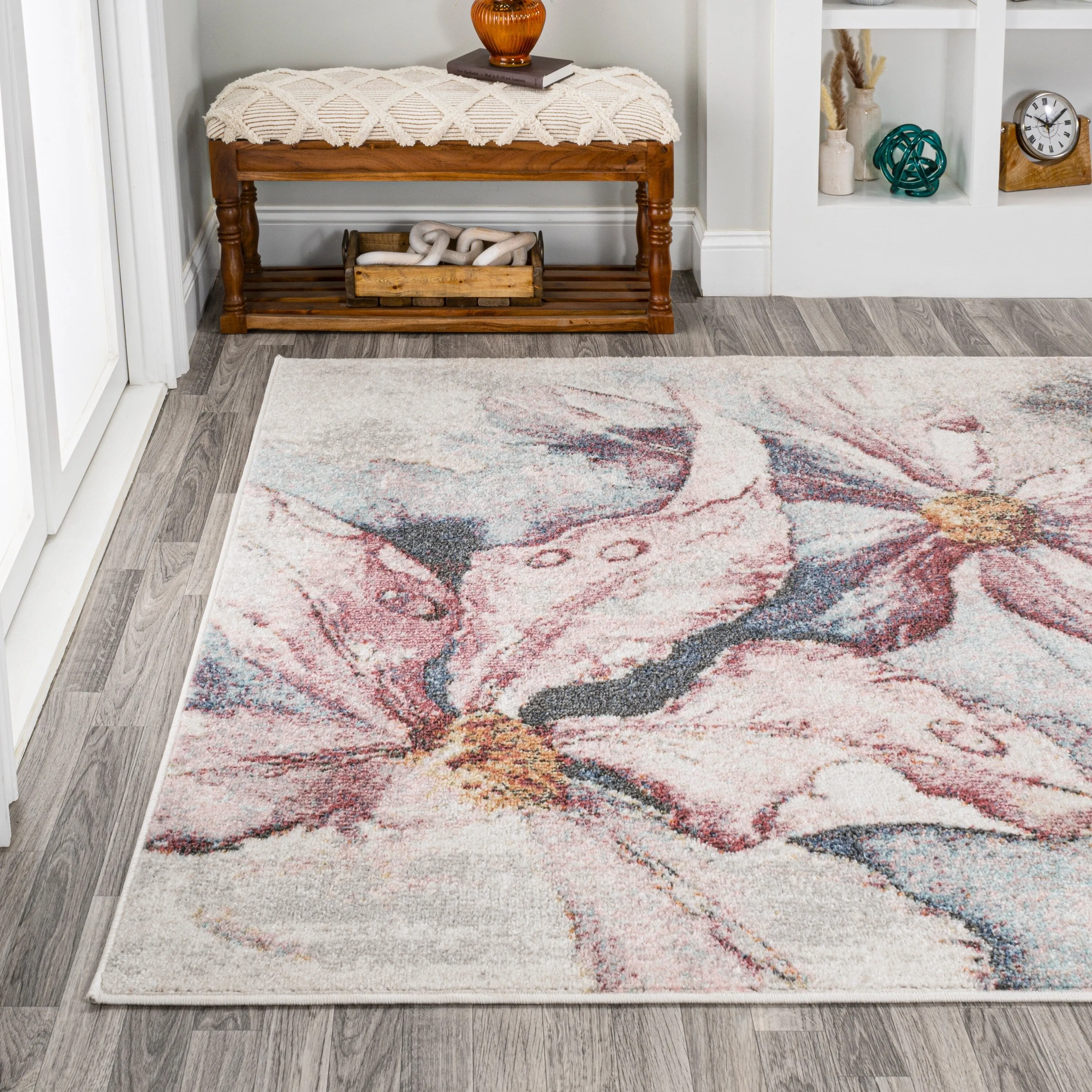 JONATHAN Y Balansat Modern Abstract Muted Flowers Area Rug