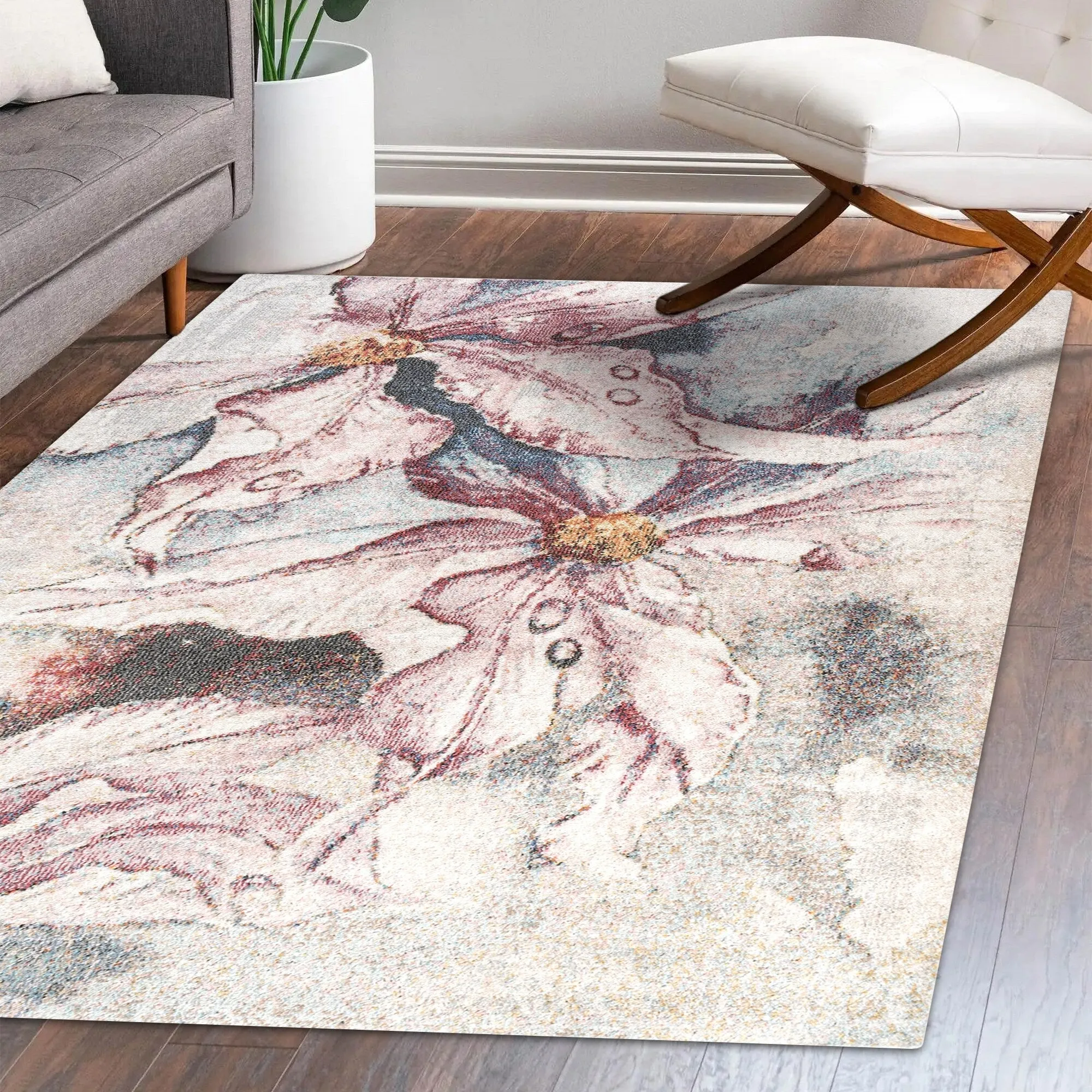 JONATHAN Y Balansat Modern Abstract Muted Flowers Area Rug