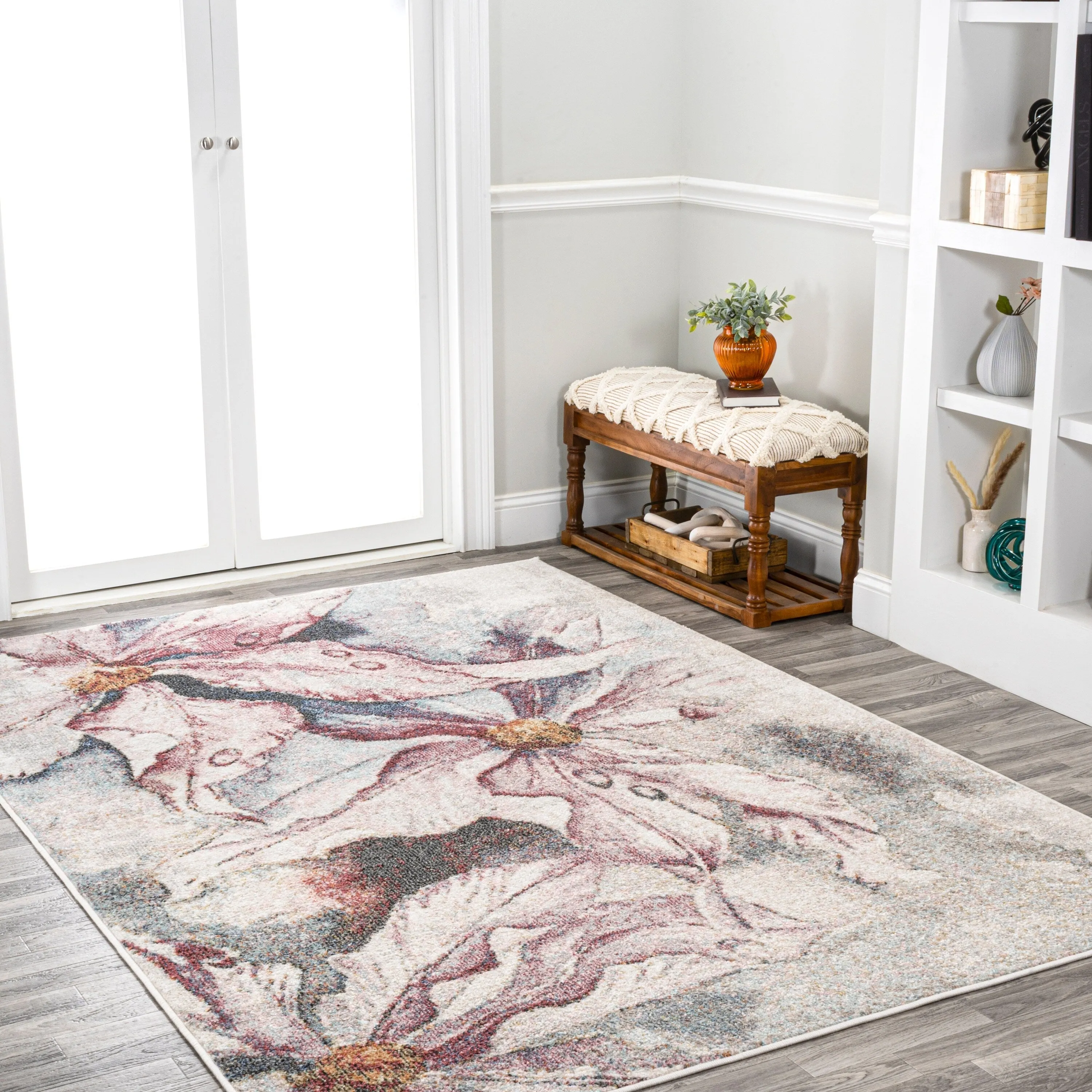 JONATHAN Y Balansat Modern Abstract Muted Flowers Area Rug