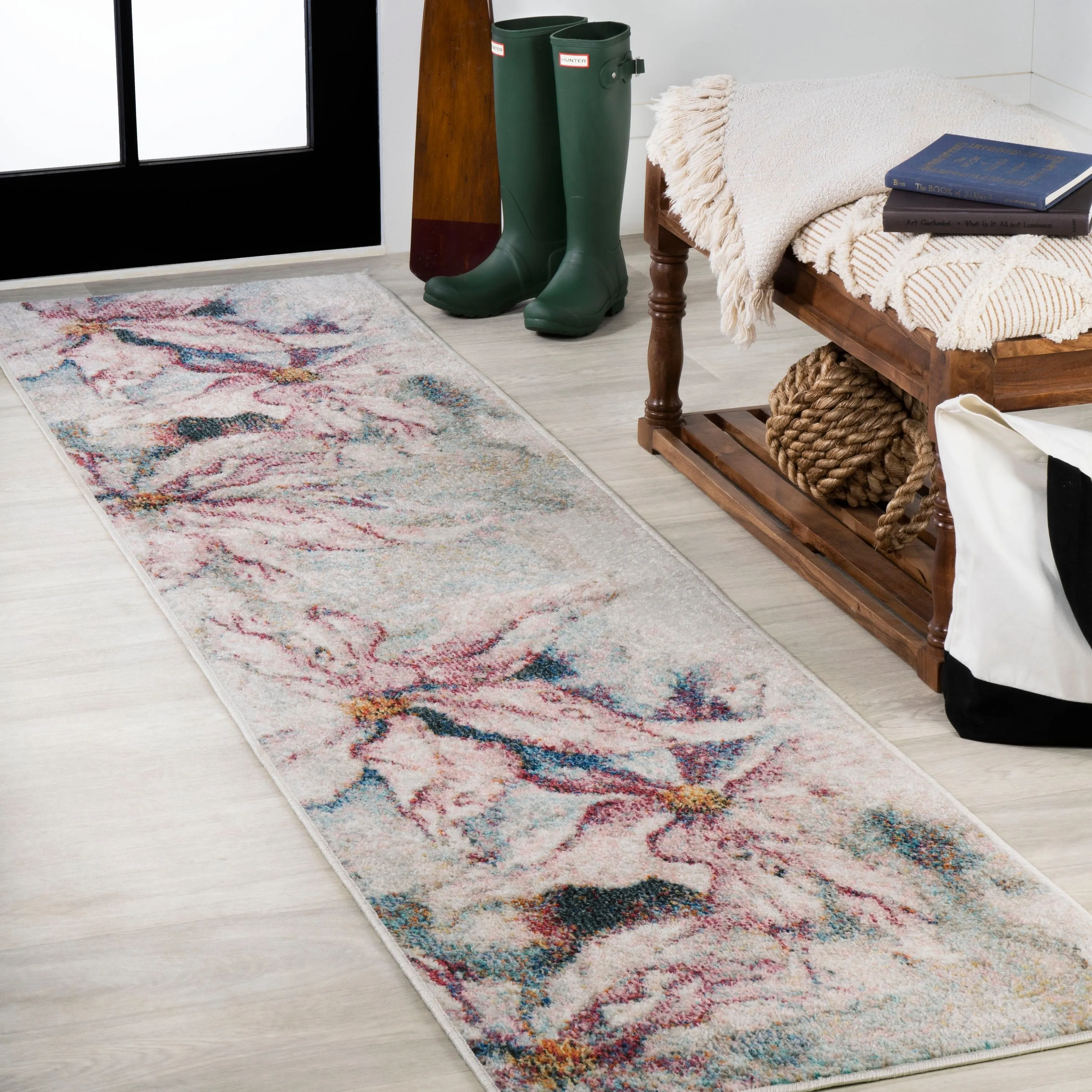 JONATHAN Y Balansat Modern Abstract Muted Flowers Area Rug