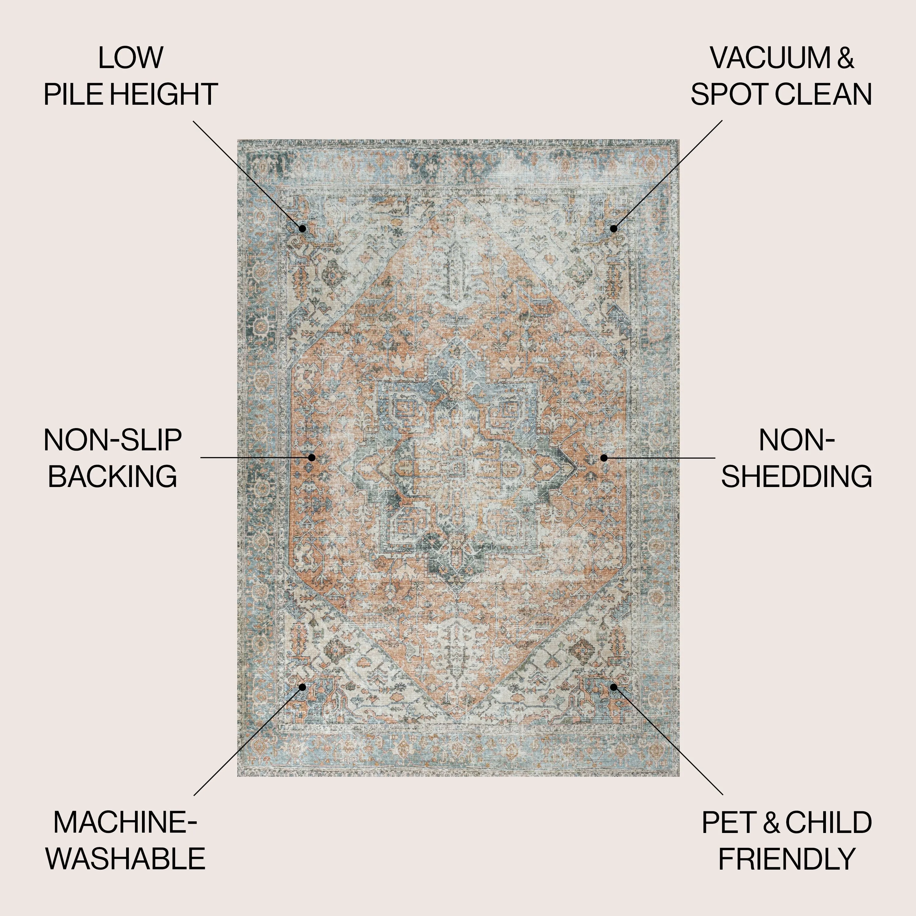 JONATHAN Y Bausch Distressed Medallion Chenille Machine-Washable Area Rug
