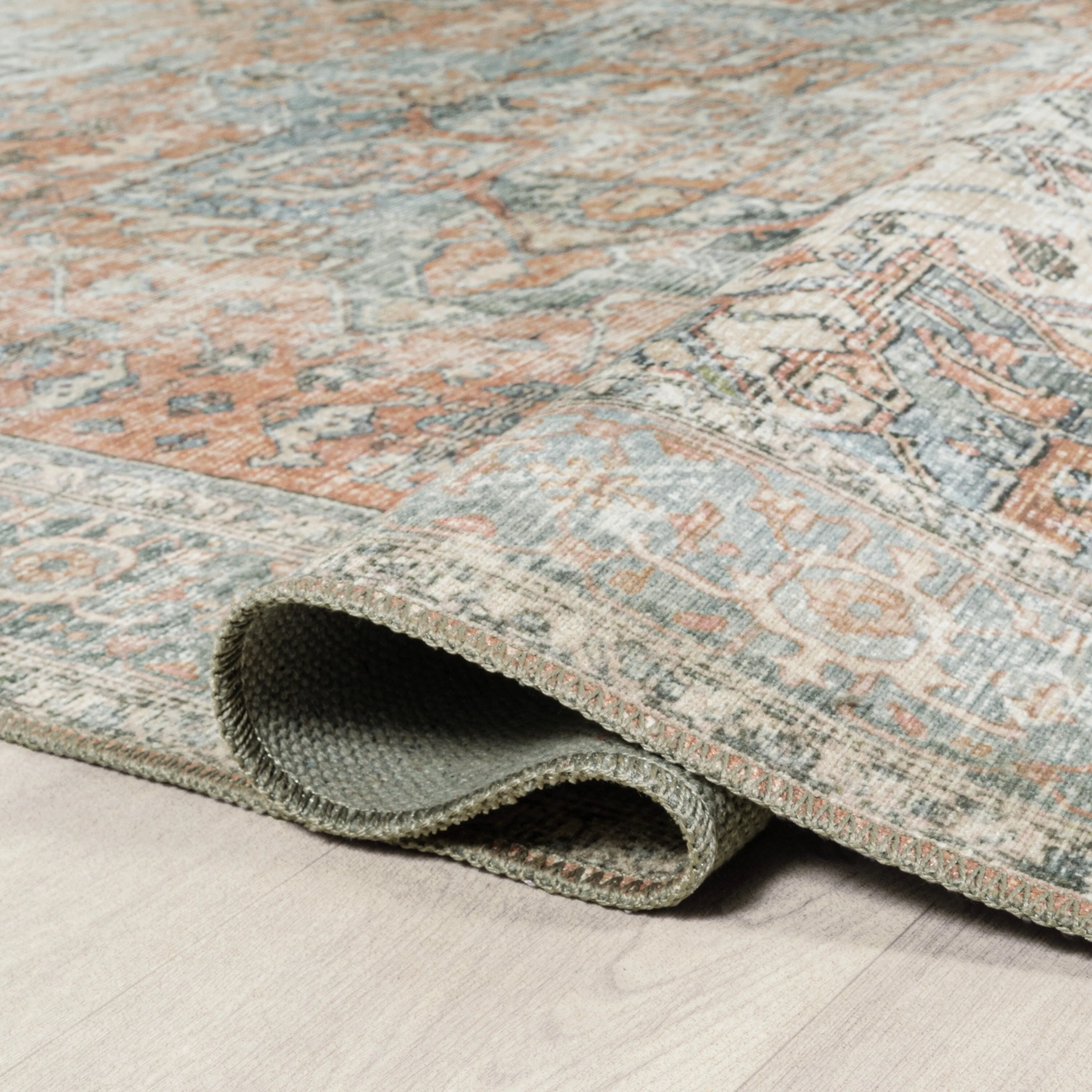 JONATHAN Y Bausch Distressed Medallion Chenille Machine-Washable Area Rug