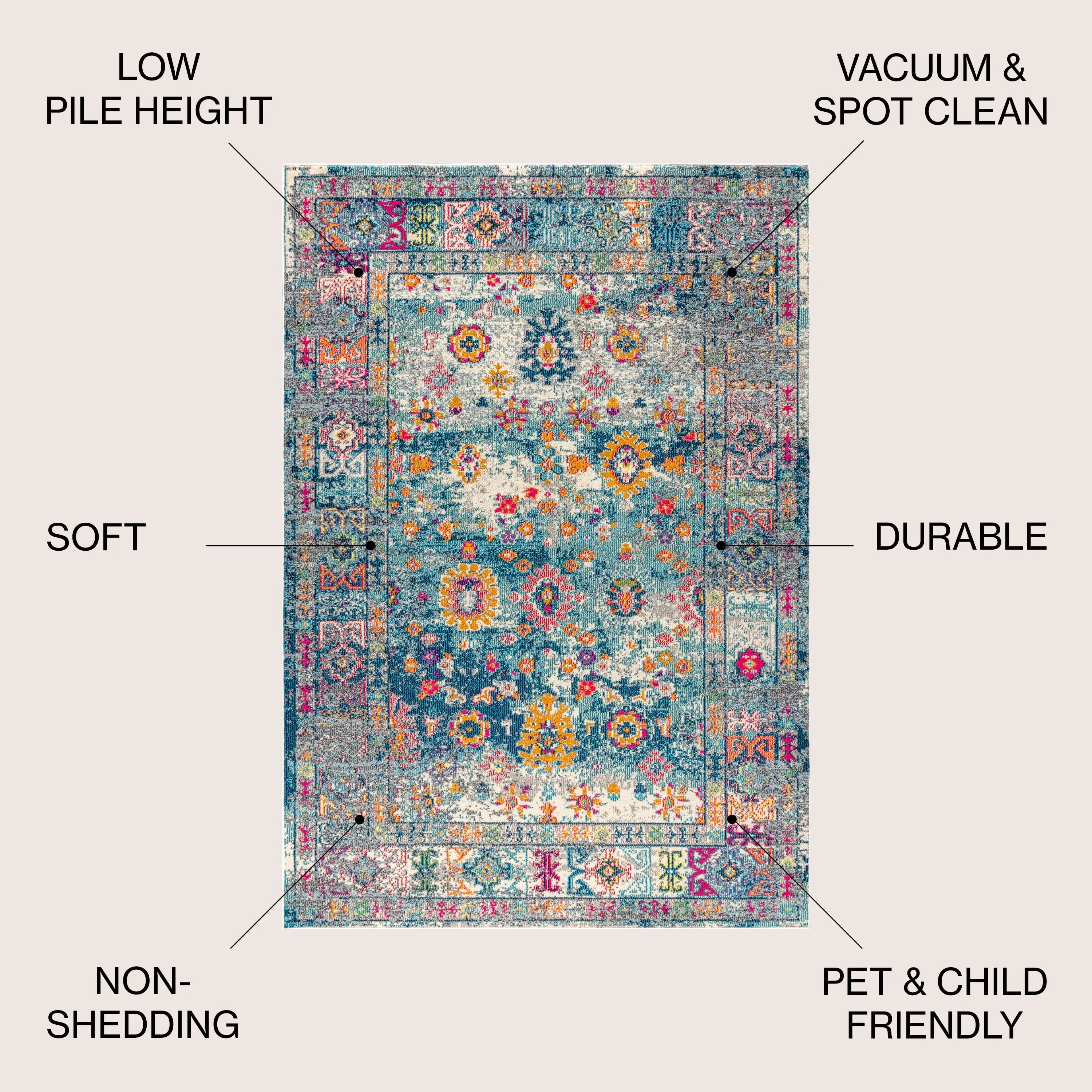JONATHAN Y Boho FLAIR Medallion Area Rug