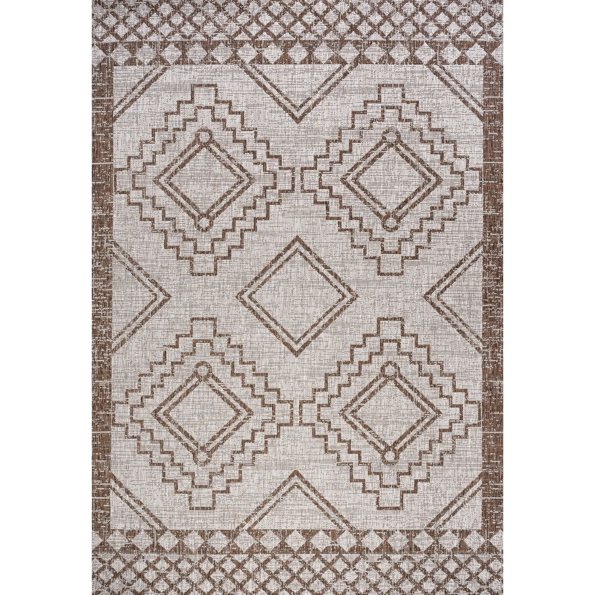 JONATHAN Y Carwa Diamond Tribal Medallion Indoor/Outdoor Area Rug