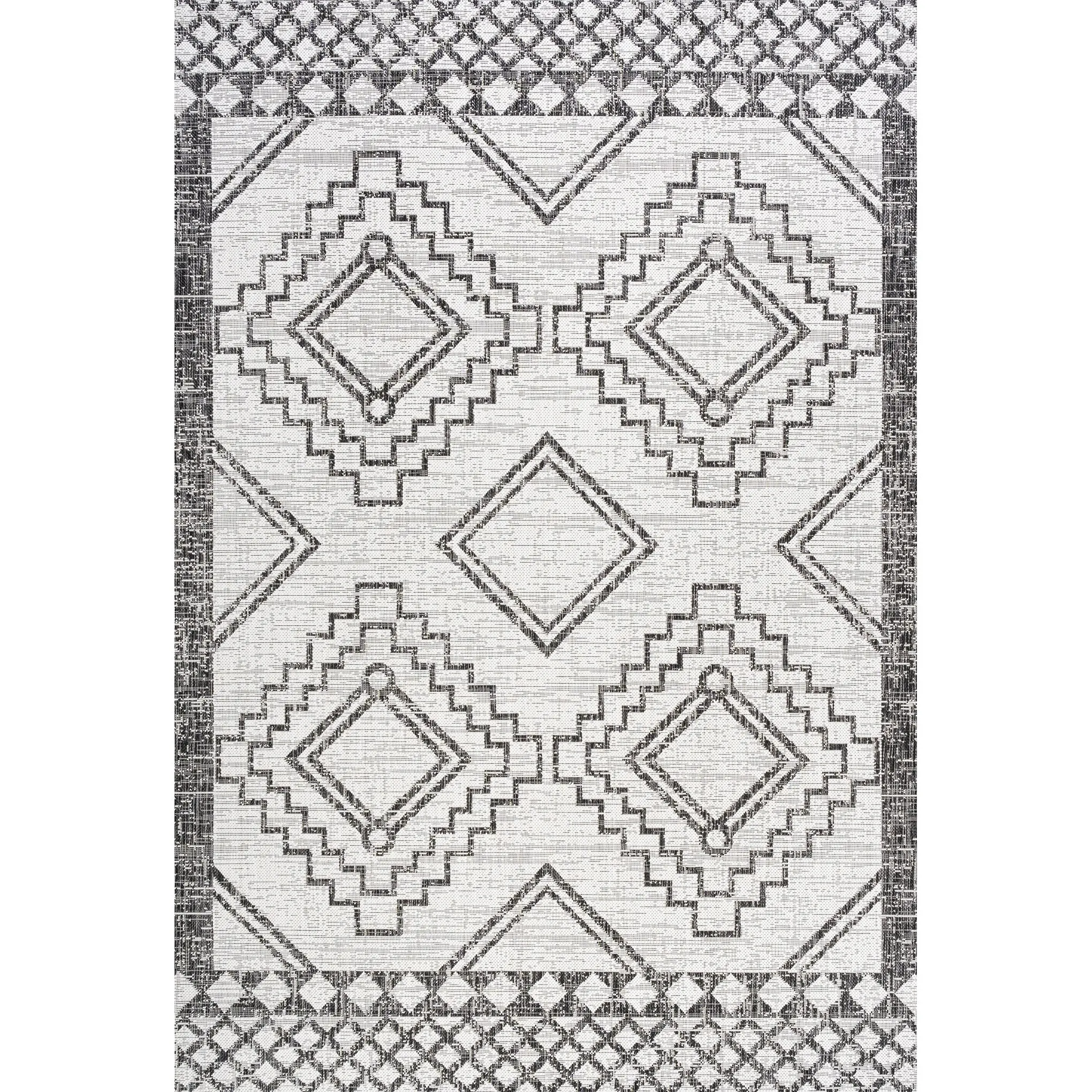 JONATHAN Y Carwa Diamond Tribal Medallion Indoor/Outdoor Area Rug