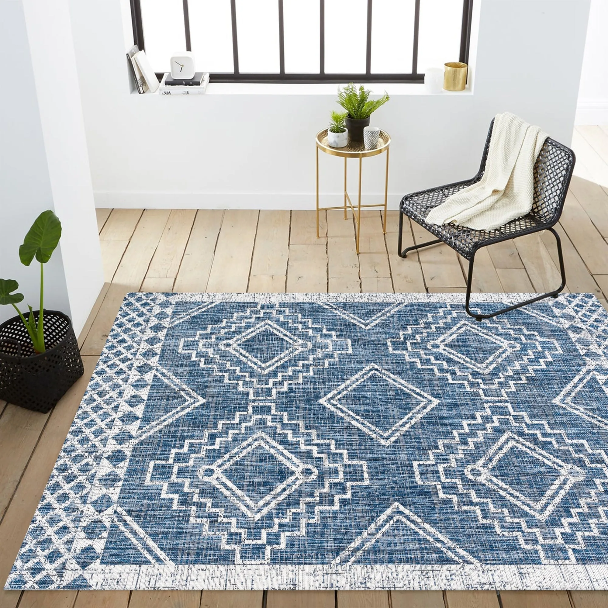 JONATHAN Y Carwa Diamond Tribal Medallion Indoor/Outdoor Area Rug