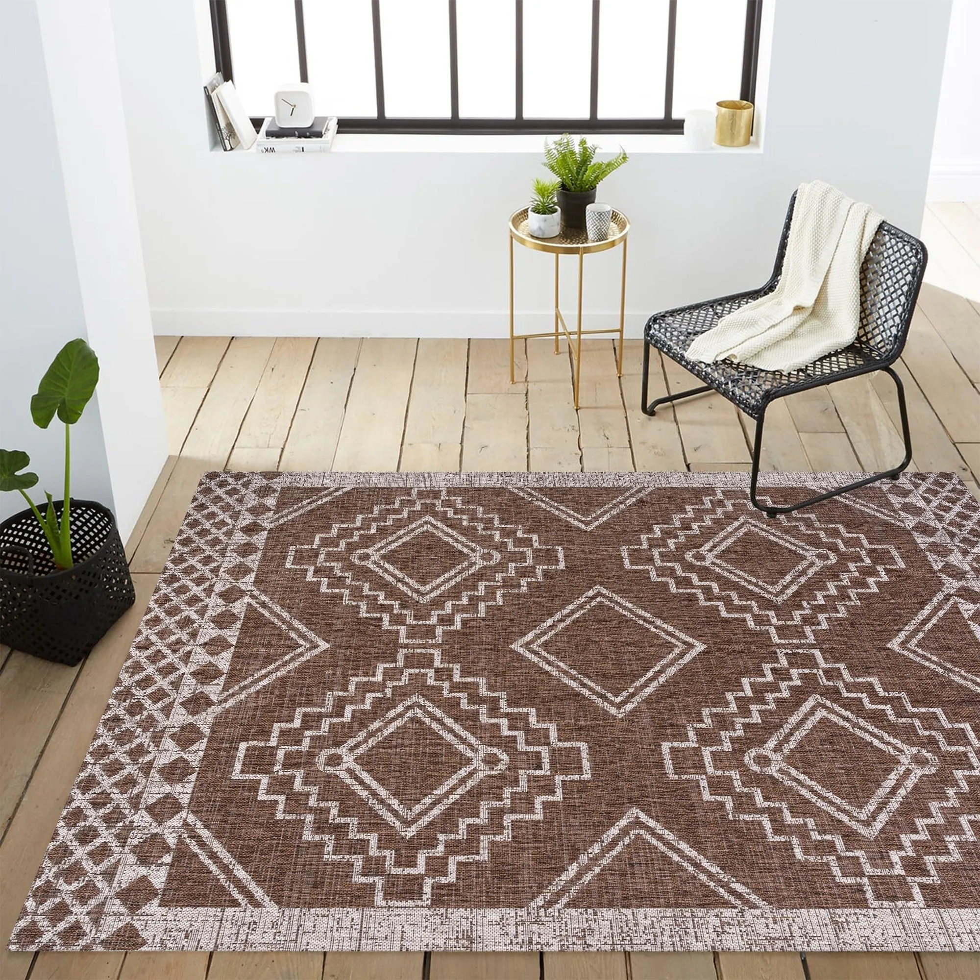 JONATHAN Y Carwa Diamond Tribal Medallion Indoor/Outdoor Area Rug