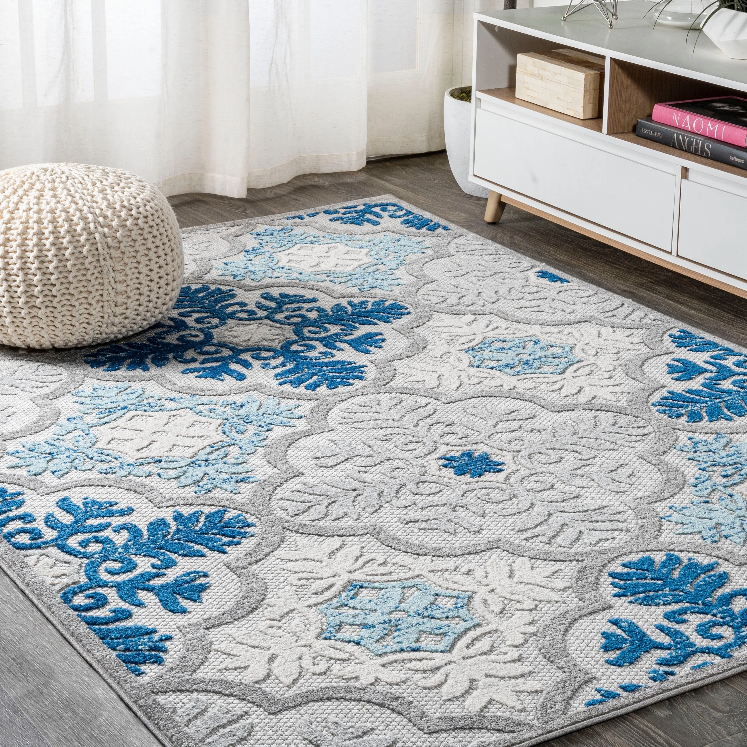 JONATHAN Y Circus Ornate Ogee Trellis High-Low Indoor/Outdoor Area Rug