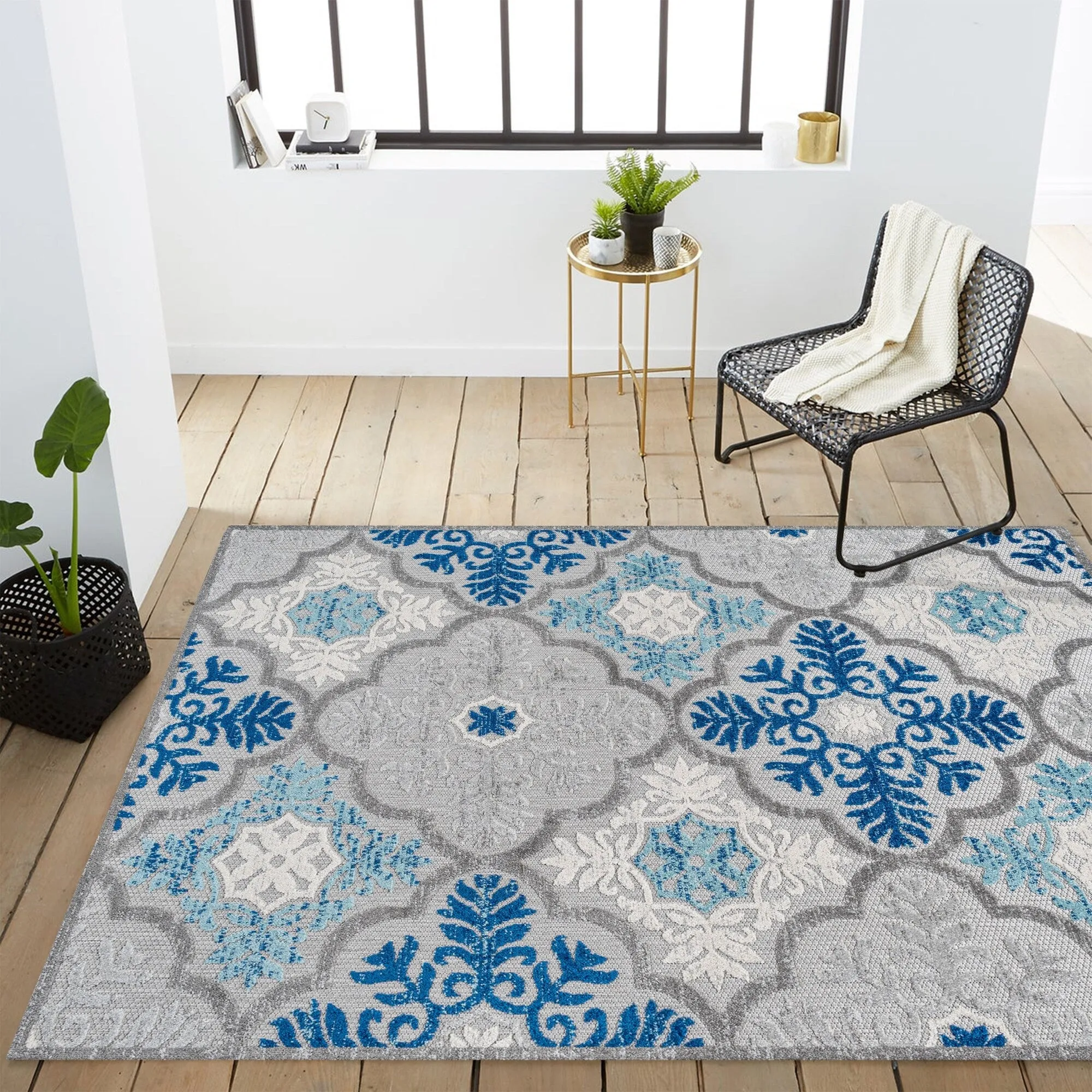 JONATHAN Y Circus Ornate Ogee Trellis High-Low Indoor/Outdoor Area Rug