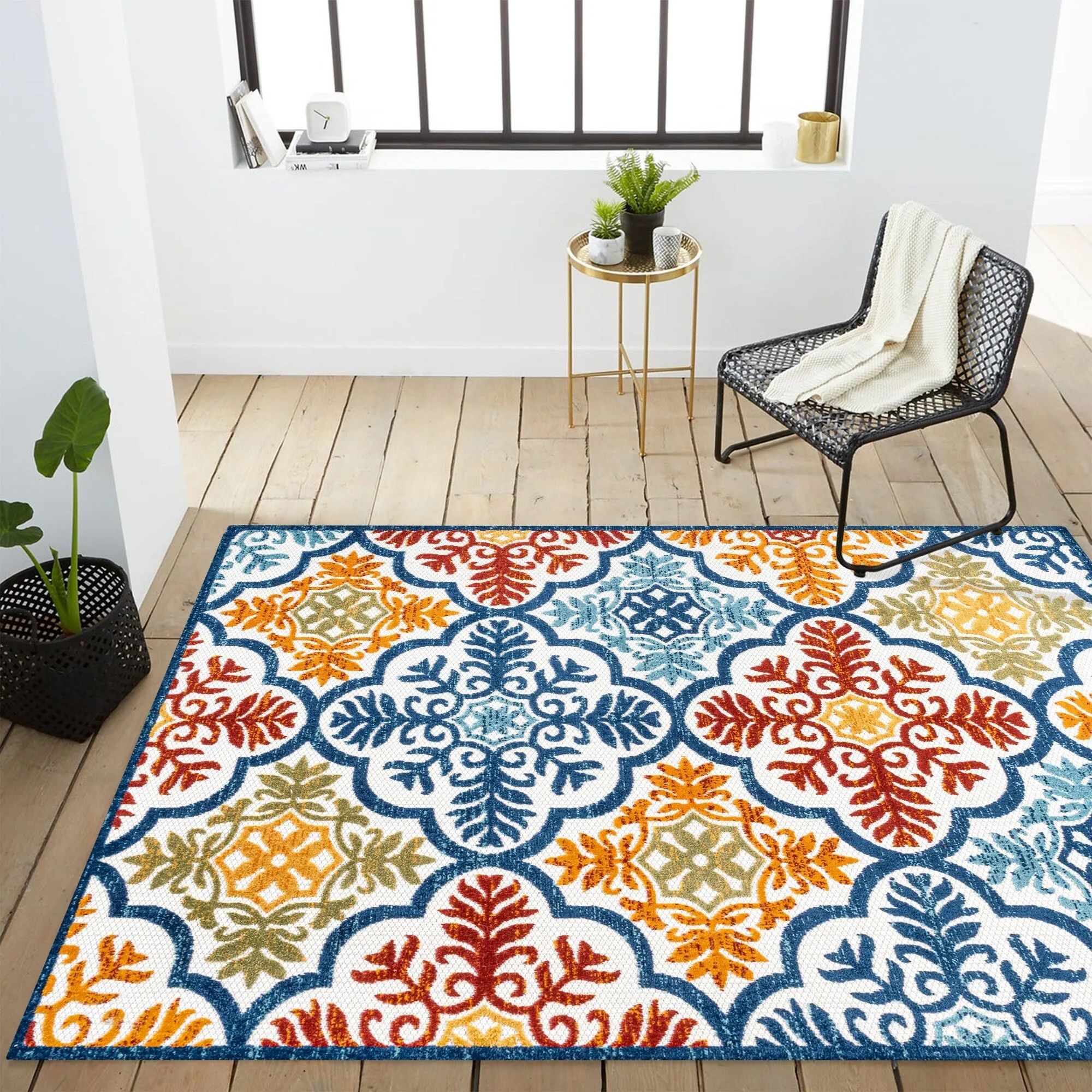 JONATHAN Y Circus Ornate Ogee Trellis High-Low Indoor/Outdoor Area Rug