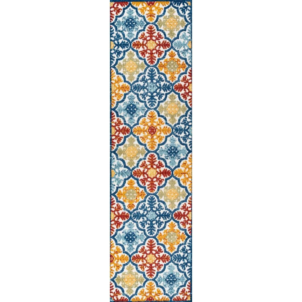 JONATHAN Y Circus Ornate Ogee Trellis High-Low Indoor/Outdoor Area Rug