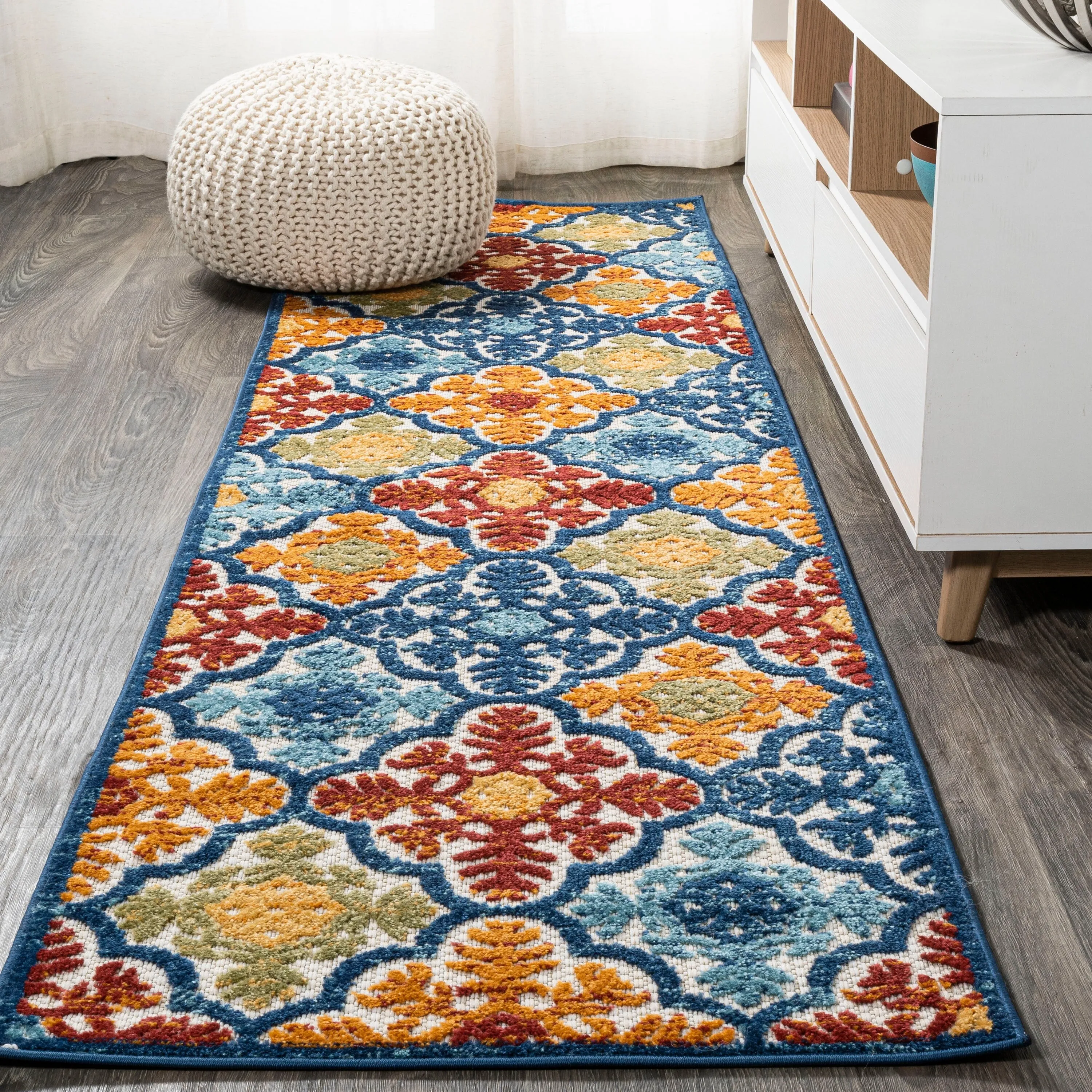 JONATHAN Y Circus Ornate Ogee Trellis High-Low Indoor/Outdoor Area Rug